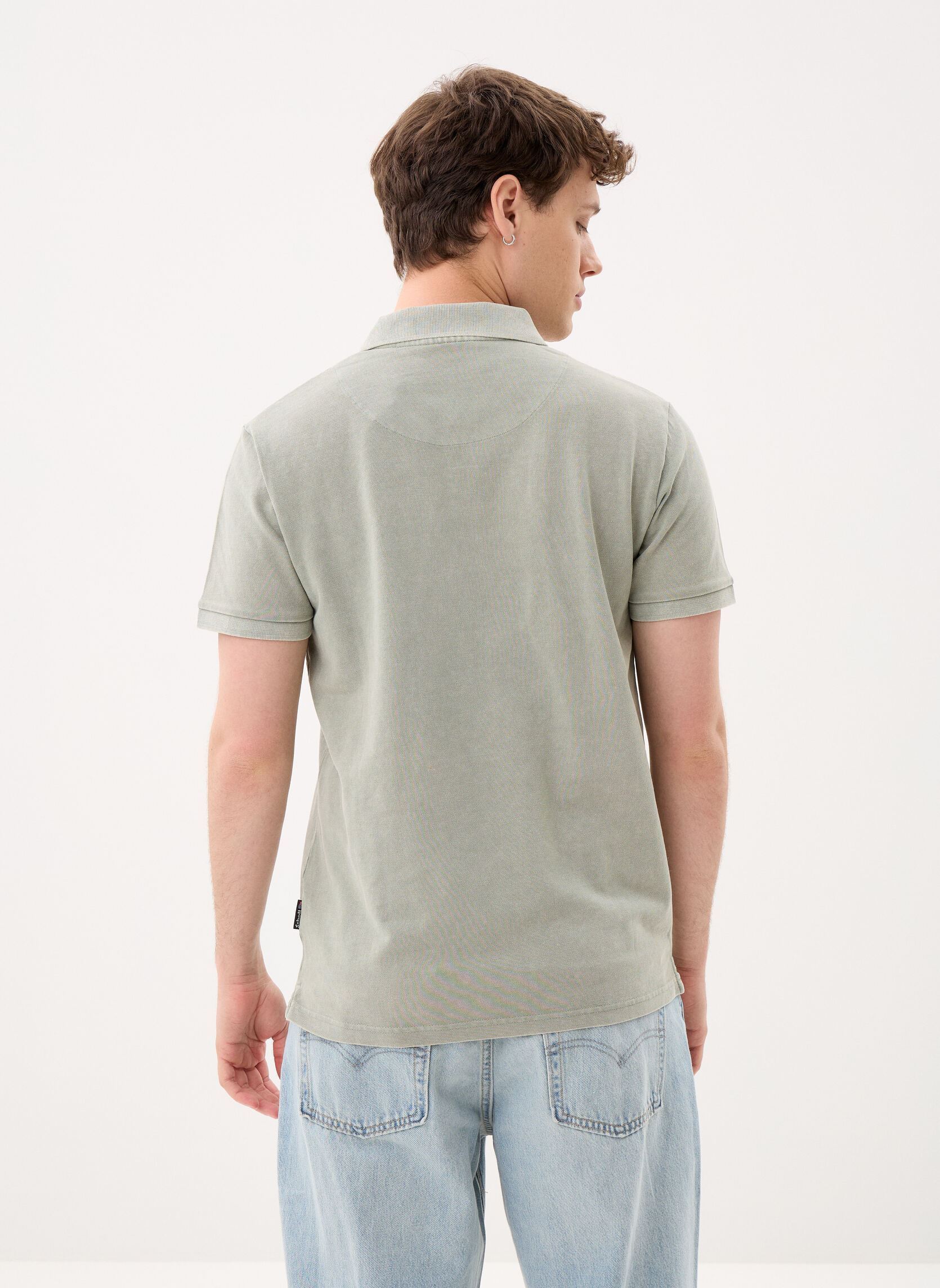 Korte mouwen polo's Polo Basique-PSSETH heren groen Schott Korte mouwen polo's Polo Basique-PSSETH heren groen SAGE KAKI