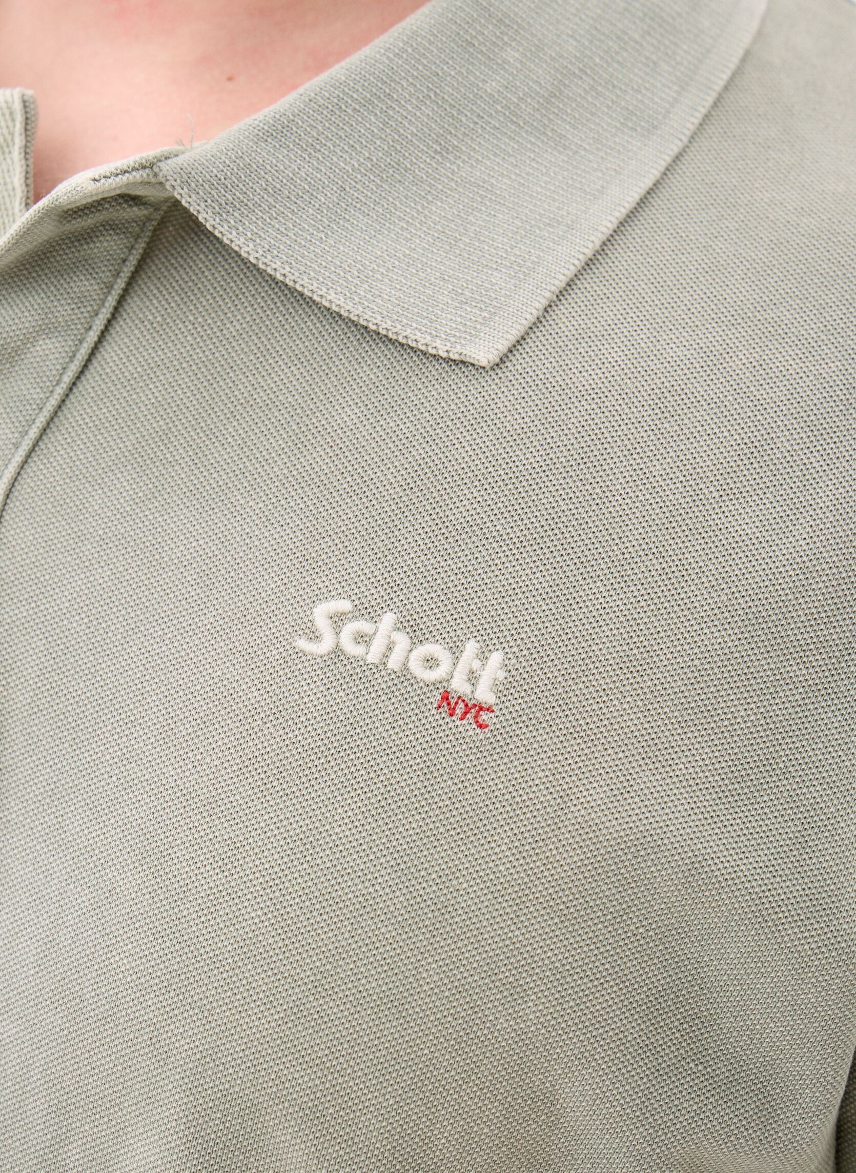Korte mouwen polo's Polo Basique-PSSETH heren groen Schott Korte mouwen polo's Polo Basique-PSSETH heren groen SAGE KAKI