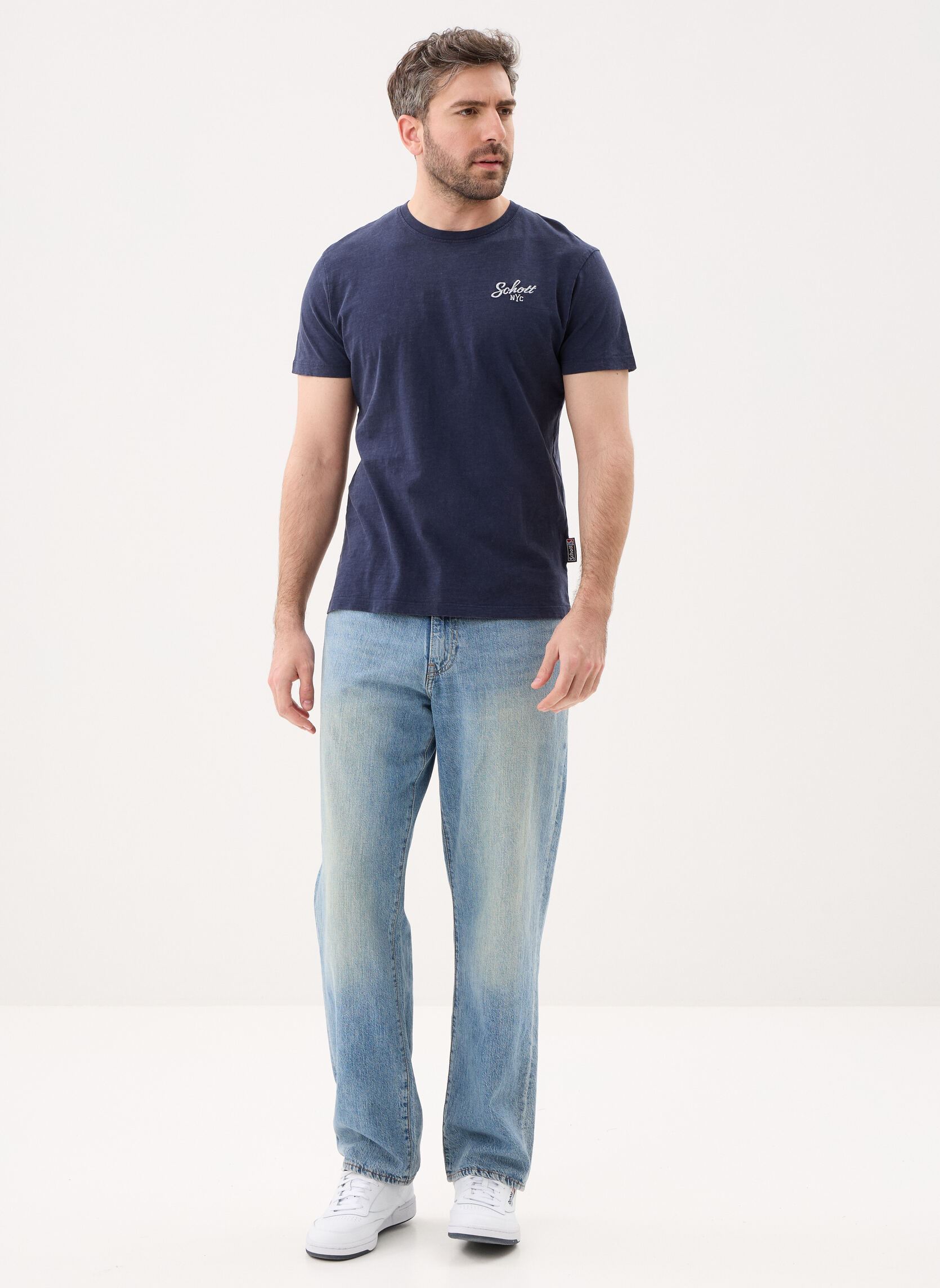 Tee-shirts Tshirt Schott-TSDISTRICT homme bleu Schott Tee-shirts Tshirt Schott-TSDISTRICT homme bleu Dark Navy