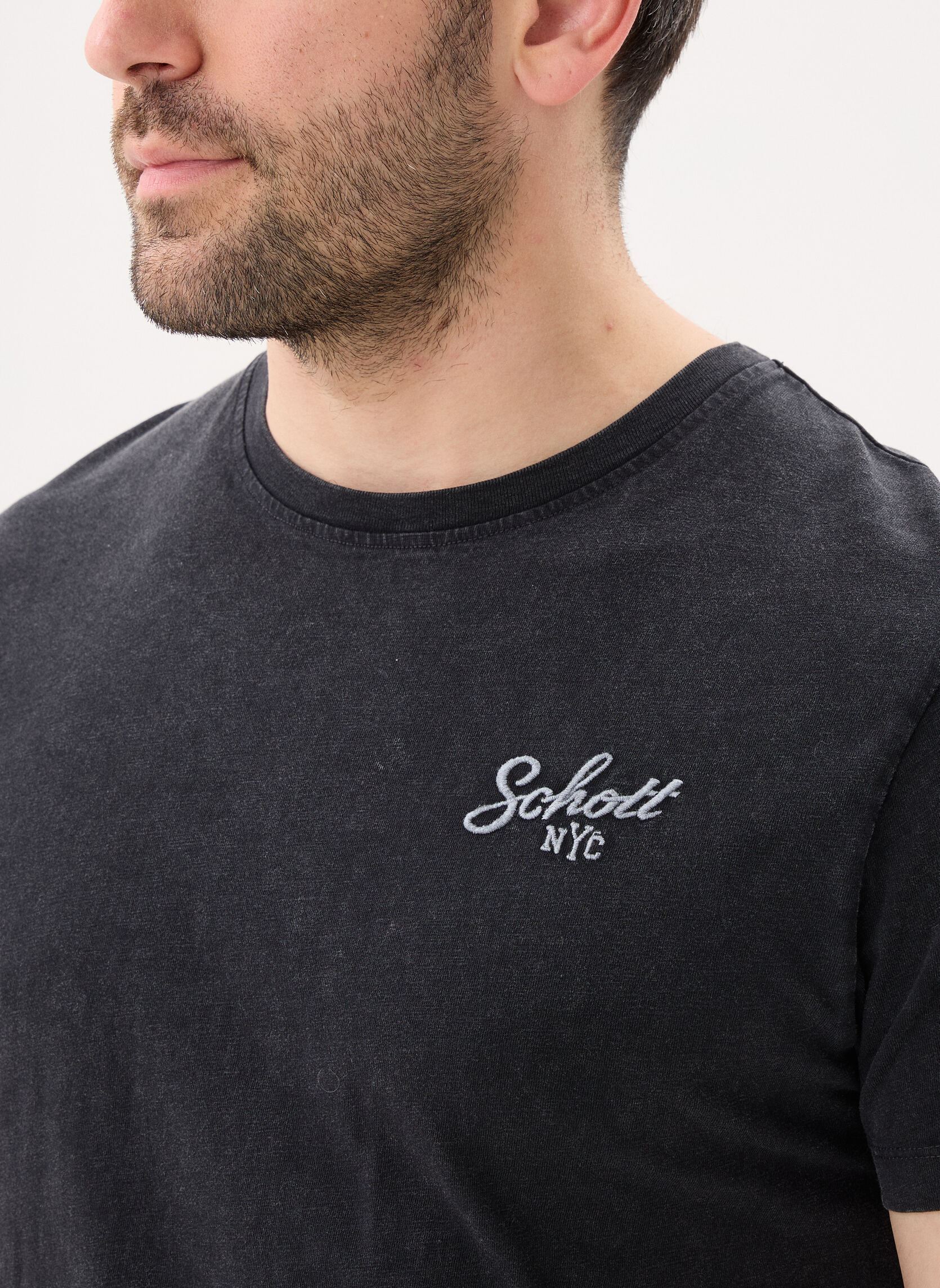 Tee-shirts Tshirt Schott-TSDISTRICT homme noir Schott Tee-shirts Tshirt Schott-TSDISTRICT homme noir Washed black
