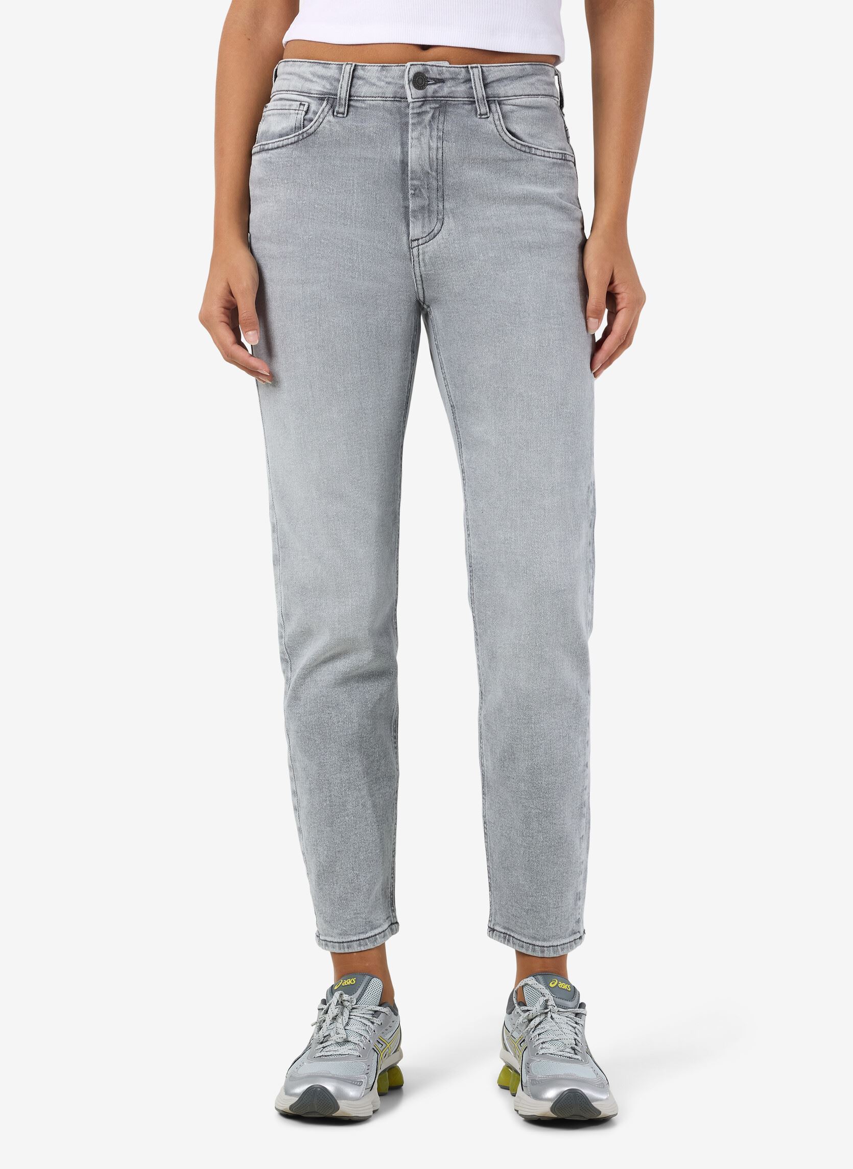 Rechte jeans / Straight Leg Jeans Nmmoni Hw Straght Ank Jeans Az277Lg Noos dames grijs Noisy May Rechte jeans / Straight Leg Jeans Nmmoni Hw Straght Ank Jeans Az277Lg Noos dames grijs Light Grey Denim