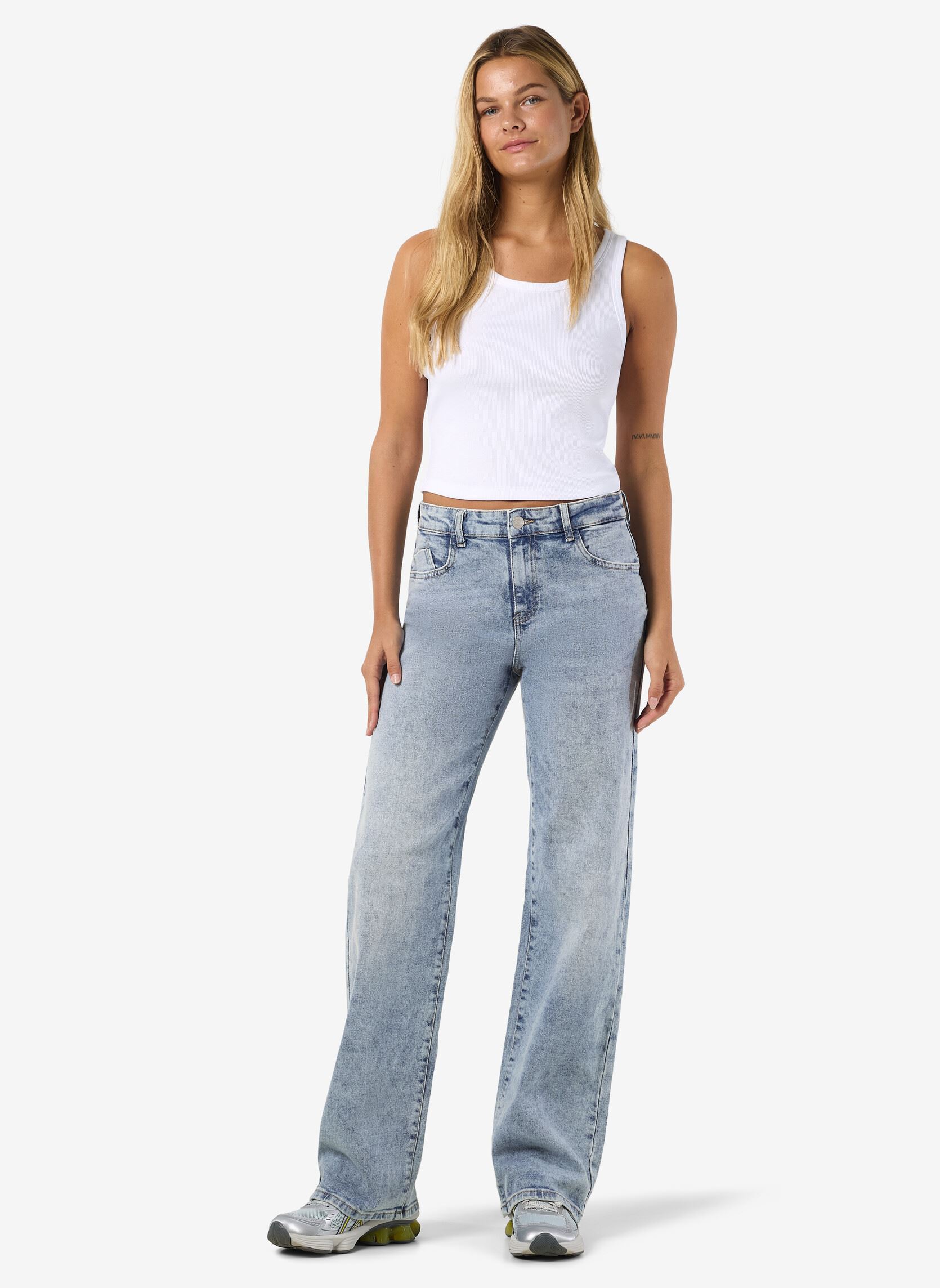 Jeans large Nmyolanda Nw Wide Jeans Az236Lb Fwd Noos femme bleu Noisy May Jeans large Nmyolanda Nw Wide Jeans Az236Lb Fwd Noos femme bleu Light Blue Denim