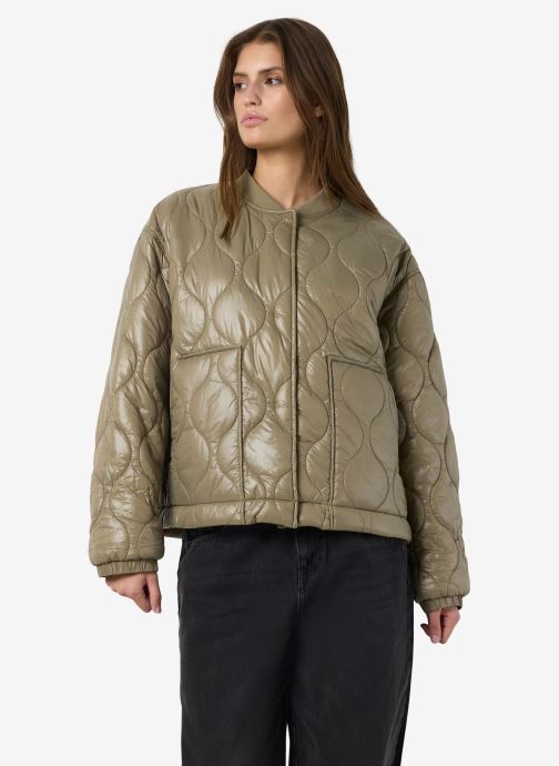 Noisy May Blousons Nmallie Shiny Quilted Jacket femme beige