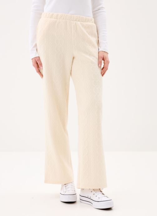 Noisy May Pantalons droit Nmcori L/S Quilted Wide Pants Jrs Fwd femme beige