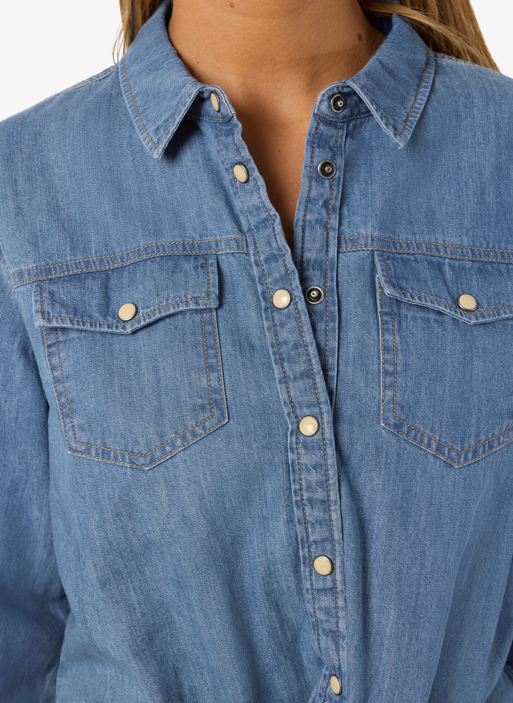 Langarm-Hemden Nmhelsa L/S Tie Shirt Mg002Lb damen blau Noisy May Langarm-Hemden Nmhelsa L/S Tie Shirt Mg002Lb damen blau LIGHT BLUE DENIM