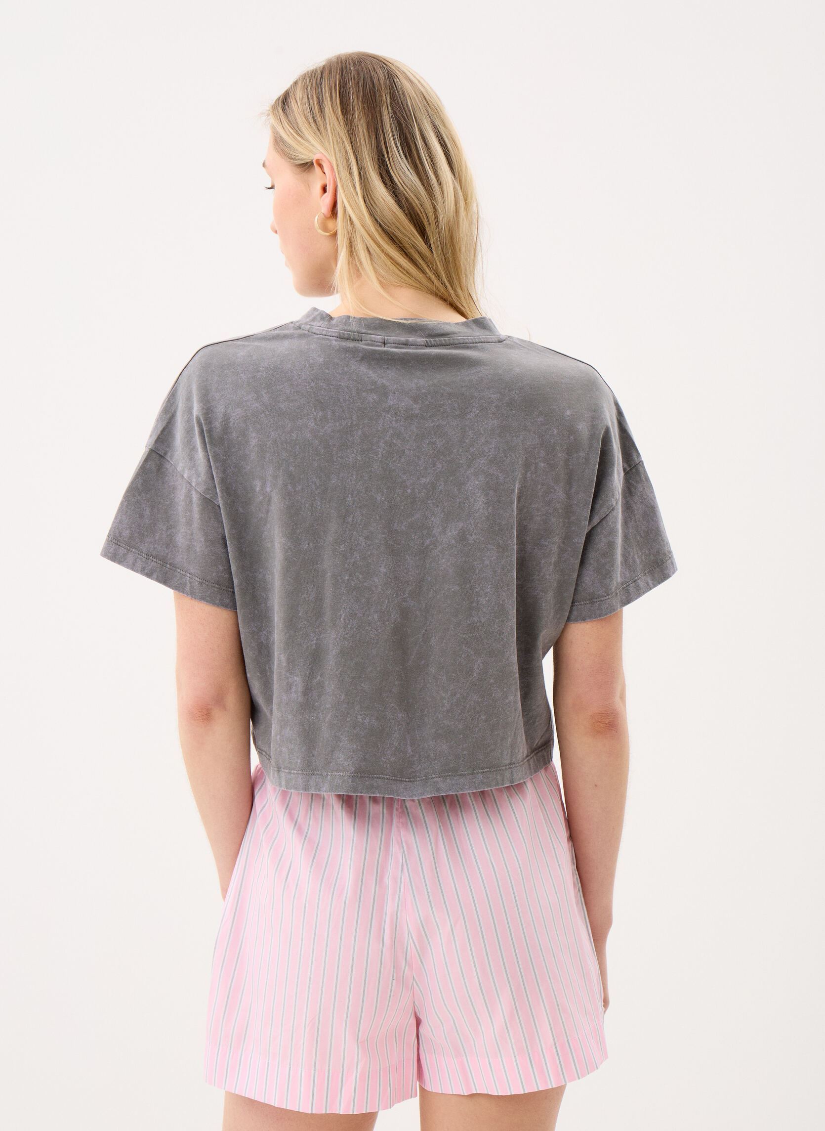 Kurzarm-T-Shirts Nmalena S/S Washed T-Shirt Jrs Fwd Noos damen grau Noisy May Kurzarm-T-Shirts Nmalena S/S Washed T-Shirt Jrs Fwd Noos damen grau Charcoal Gray