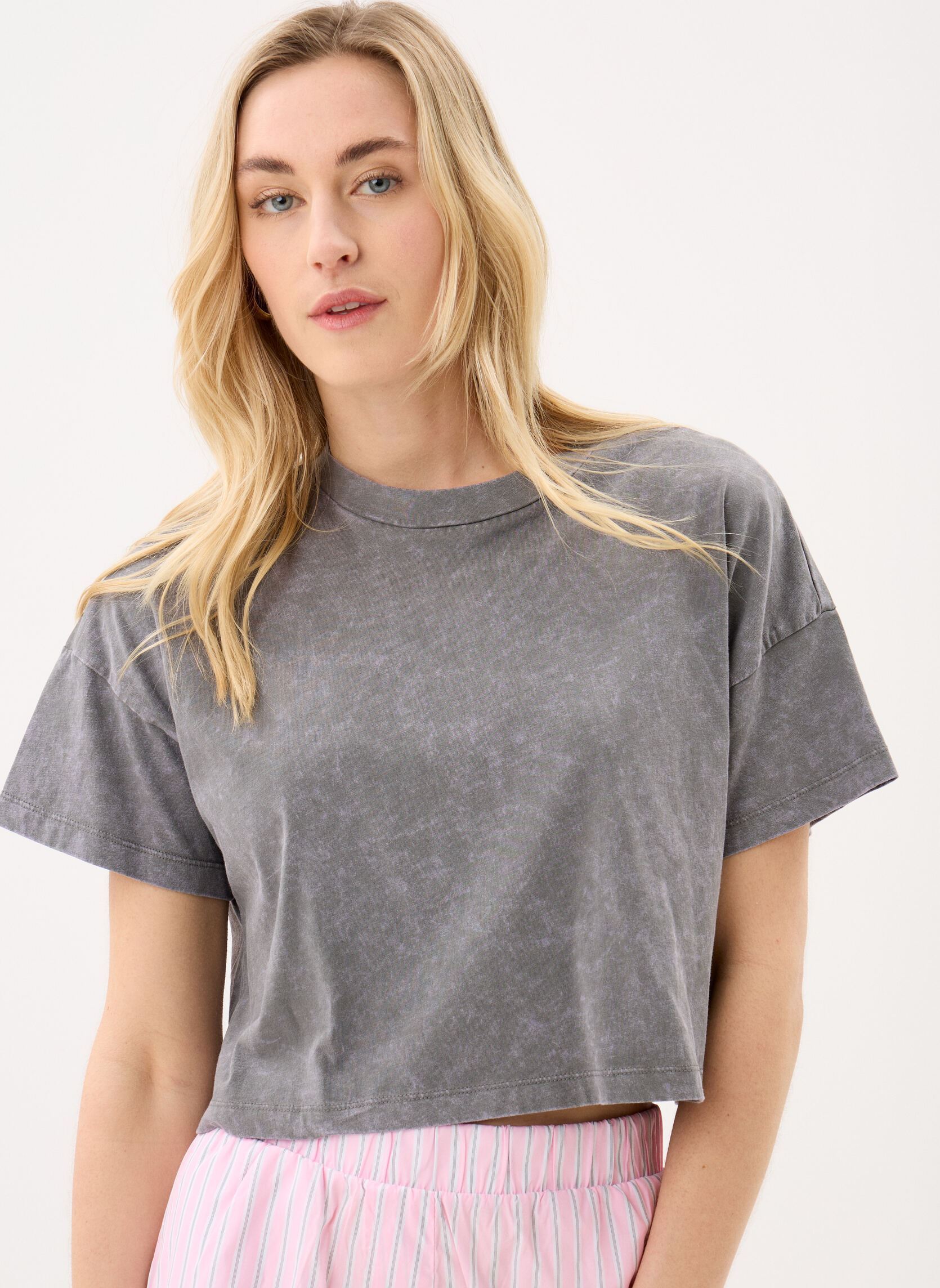Kurzarm-T-Shirts Nmalena S/S Washed T-Shirt Jrs Fwd Noos damen grau Noisy May Kurzarm-T-Shirts Nmalena S/S Washed T-Shirt Jrs Fwd Noos damen grau Charcoal Gray