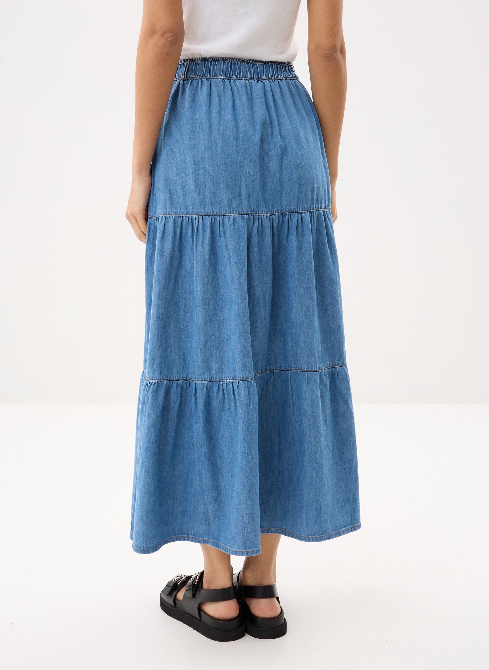 Jupes longues Nmhelsa Hw Elstc Long Skirt Mg002Lb femme bleu Noisy May Jupes longues Nmhelsa Hw Elstc Long Skirt Mg002Lb femme bleu Light Blue Denim