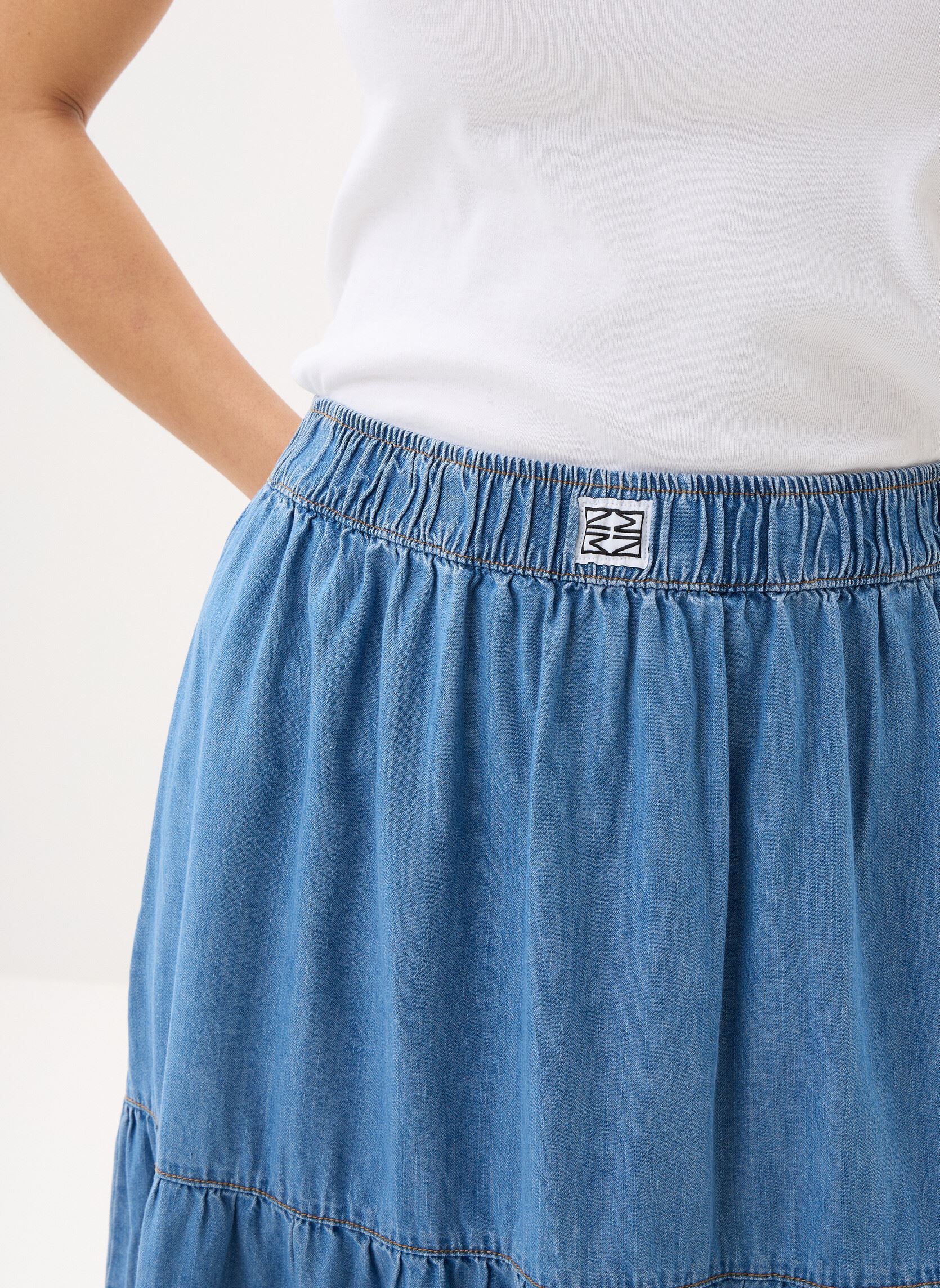 Jupes longues Nmhelsa Hw Elstc Long Skirt Mg002Lb femme bleu Noisy May Jupes longues Nmhelsa Hw Elstc Long Skirt Mg002Lb femme bleu Light Blue Denim