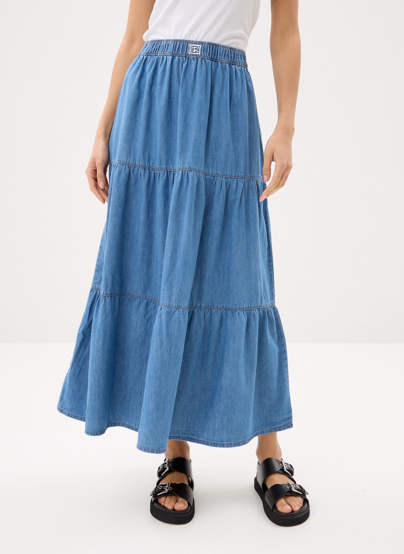 Jupes longues Nmhelsa Hw Elstc Long Skirt Mg002Lb femme bleu Noisy May Jupes longues Nmhelsa Hw Elstc Long Skirt Mg002Lb femme bleu Light Blue Denim