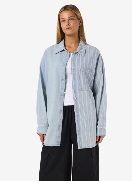 Noisy May Lange mouw overhemden Nmkatri L/S Oversized Shirt Bs006Lb dames blauw