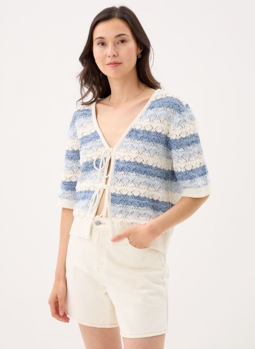 Noisy May Gilets Nmlaika S/S Tie Knit Top Fwd femme multicolore