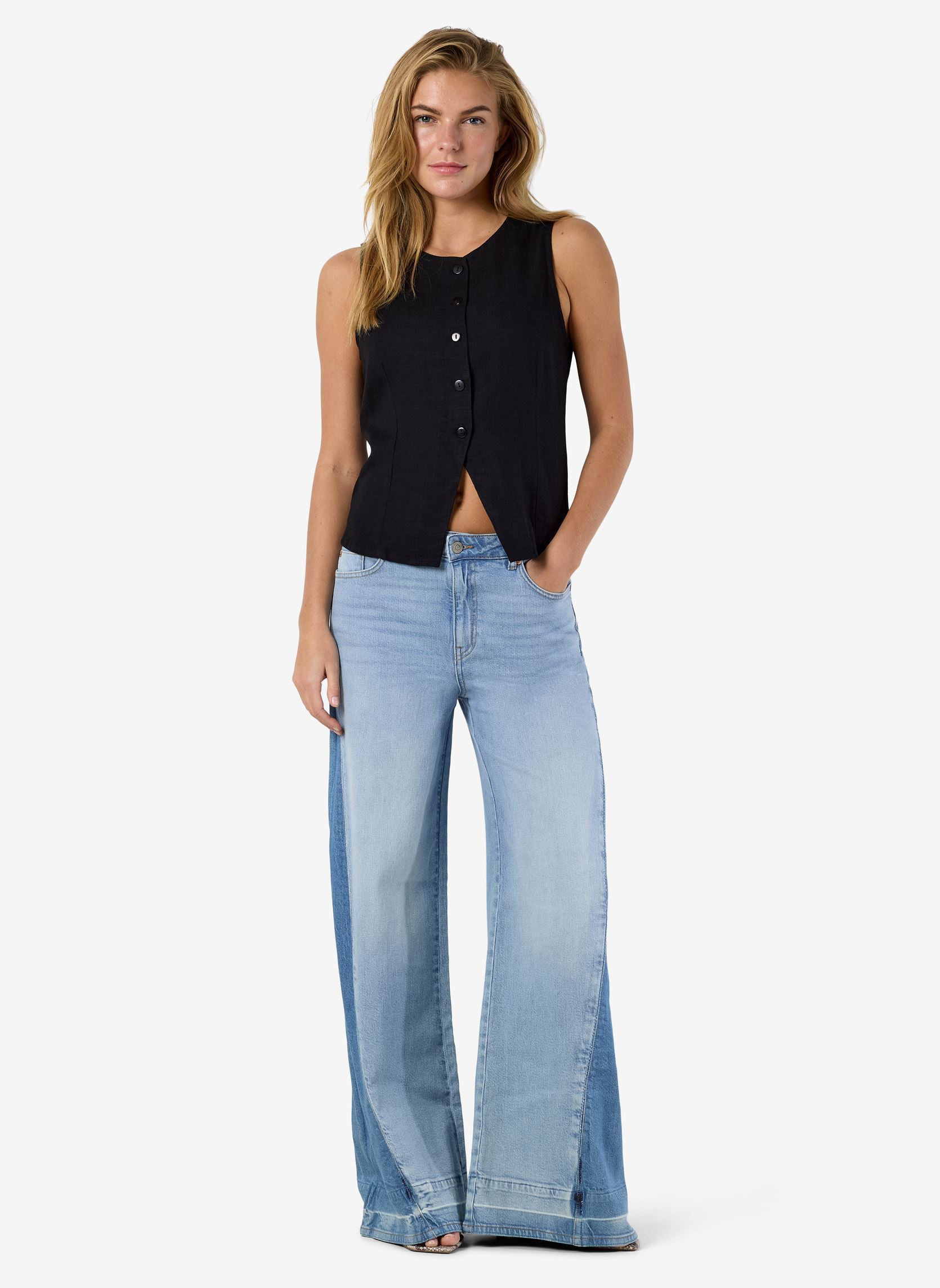 Tops Nmleilani S/L Waistcoat Wvn Fwd femme noir Noisy May Tops Nmleilani S/L Waistcoat Wvn Fwd femme noir Black
