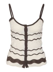 Tops Nmsadie S/L Strap Knit Top femme beige