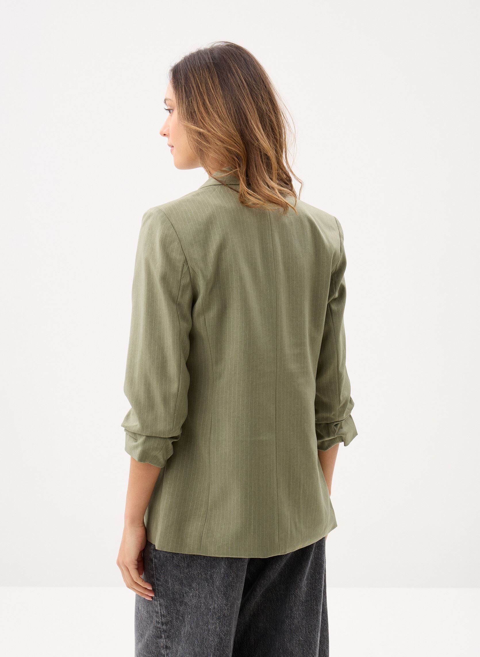 Blazer Pcbosella 3/4 Pinstripe Blazer Noos Bc dames groen Pieces Blazer Pcbosella 3/4 Pinstripe Blazer Noos Bc dames groen Deep Lichen Green
