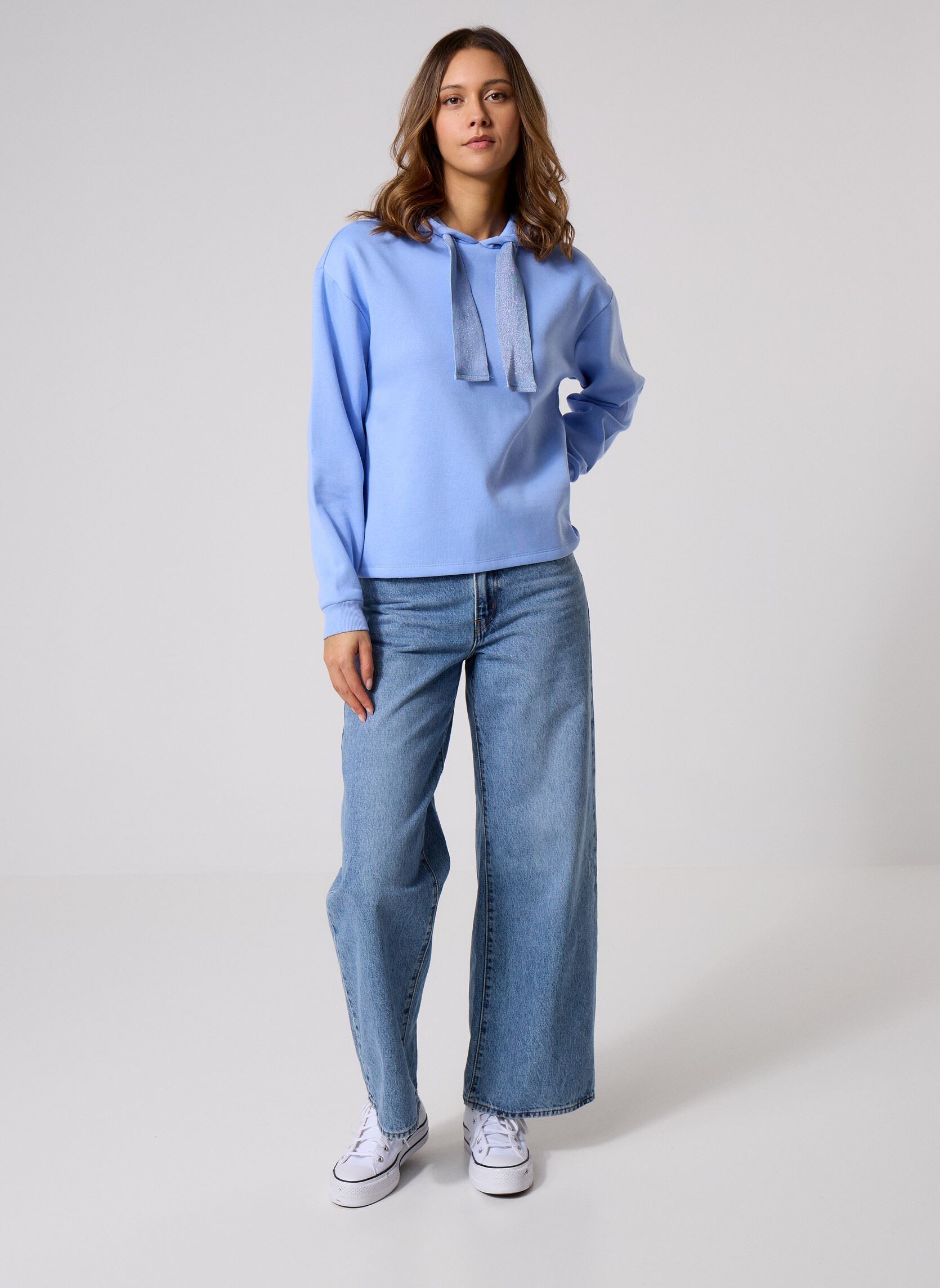 Kapuzenpullover Pcchilli Ls Glitter Hoodie Noos Bc damen blau Pieces Kapuzenpullover Pcchilli Ls Glitter Hoodie Noos Bc damen blau Hydrangea