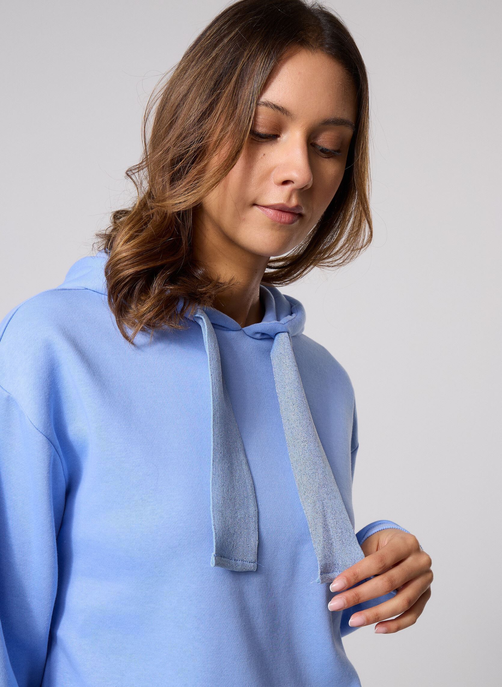 Kapuzenpullover Pcchilli Ls Glitter Hoodie Noos Bc damen blau Pieces Kapuzenpullover Pcchilli Ls Glitter Hoodie Noos Bc damen blau Hydrangea