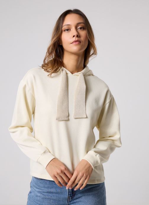 Pieces Sweats à capuche Pcchilli Ls Glitter Hoodie Noos Bc femme blanc