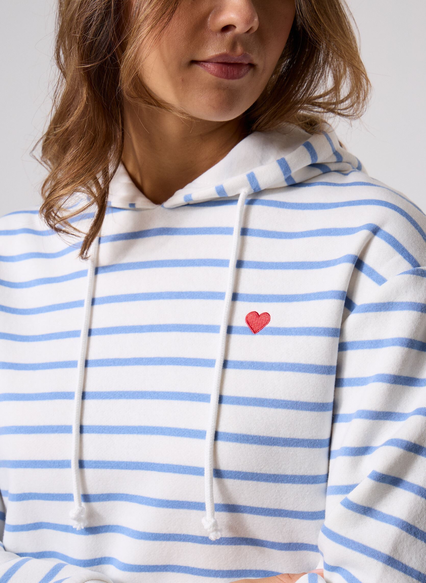 Sweats à capuche Pcchilli Ls Hoodie Stripes Emb Noos Bc H femme blanc Pieces Sweats à capuche Pcchilli Ls Hoodie Stripes Emb Noos Bc H femme blanc Cloud Dancer