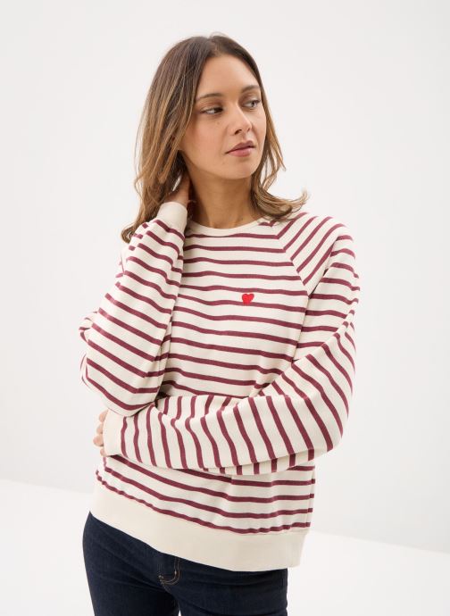 Pieces Sweatshirts Pcgreta Ls Emb Ub Sweat Noos damen weiß
