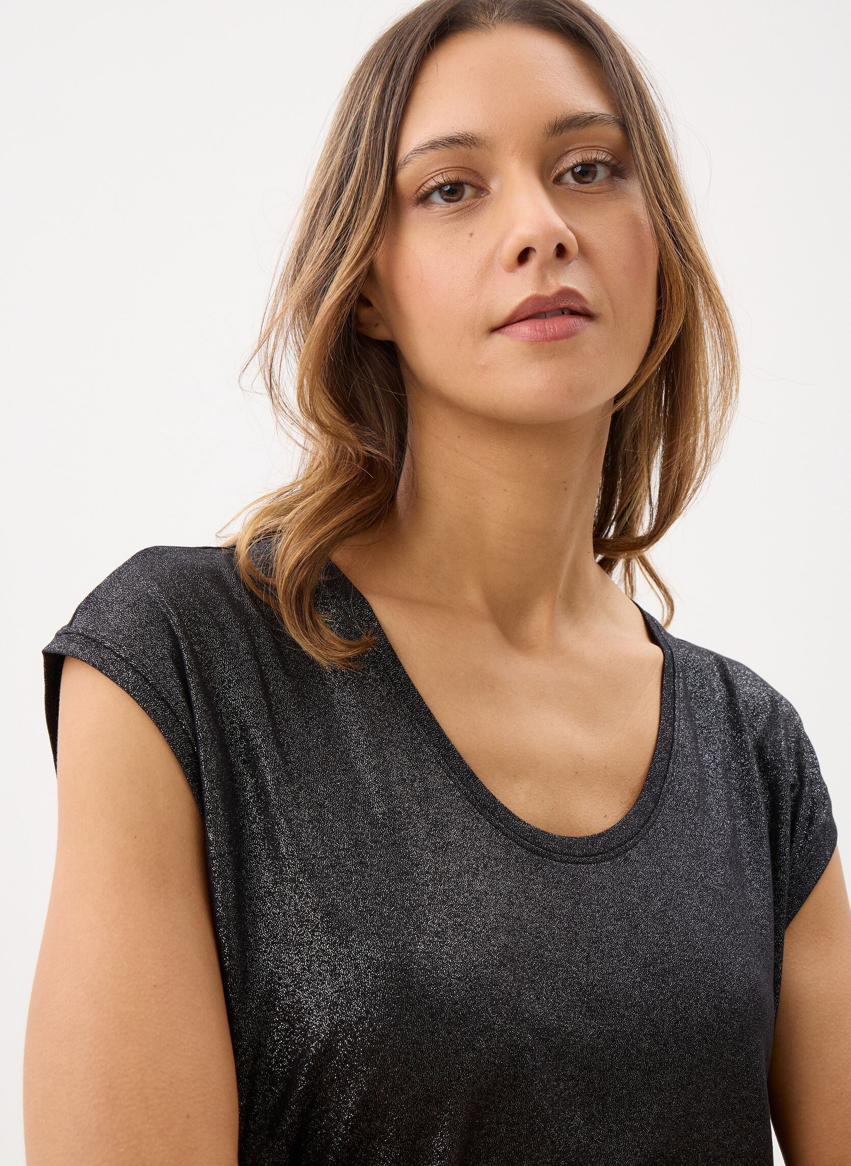 Kurzarm-T-Shirts Pcalice Ss Glitter Tee Jrs Noos Bc damen schwarz Pieces Kurzarm-T-Shirts Pcalice Ss Glitter Tee Jrs Noos Bc damen schwarz Black