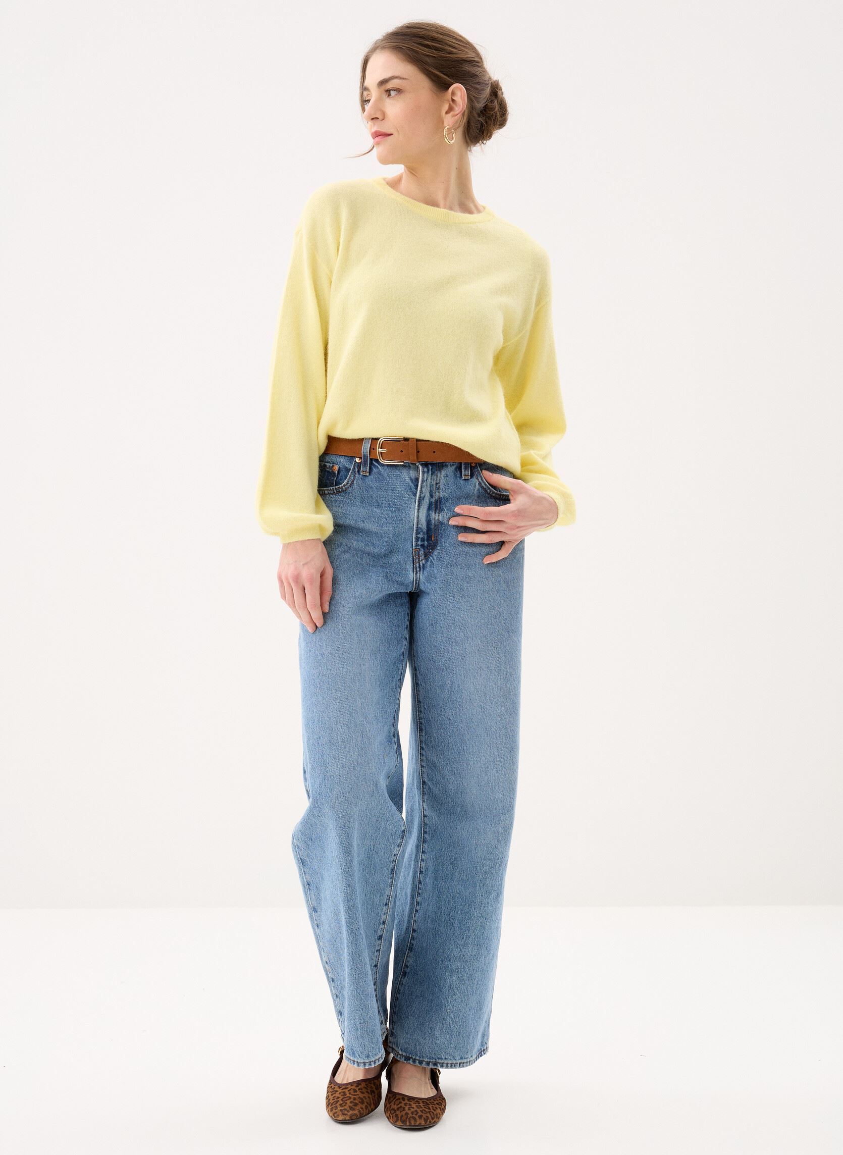 Pulls Pcnaomi Ls O-Neck Knit Noos Bc femme jaune Pieces Pulls Pcnaomi Ls O-Neck Knit Noos Bc femme jaune French Vanilla