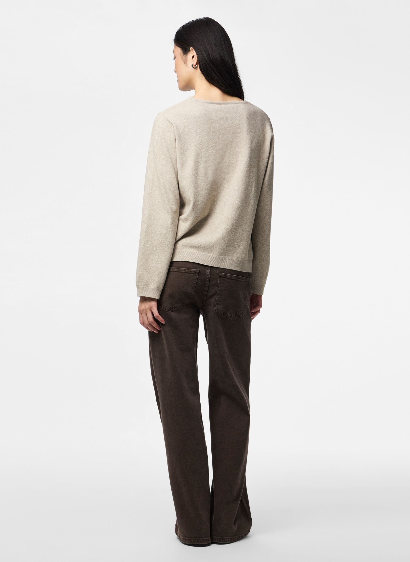 Truien Pcbree Ls V-Neck Knit Noos Bc dames beige Pieces Truien Pcbree Ls V-Neck Knit Noos Bc dames beige CROCKERY