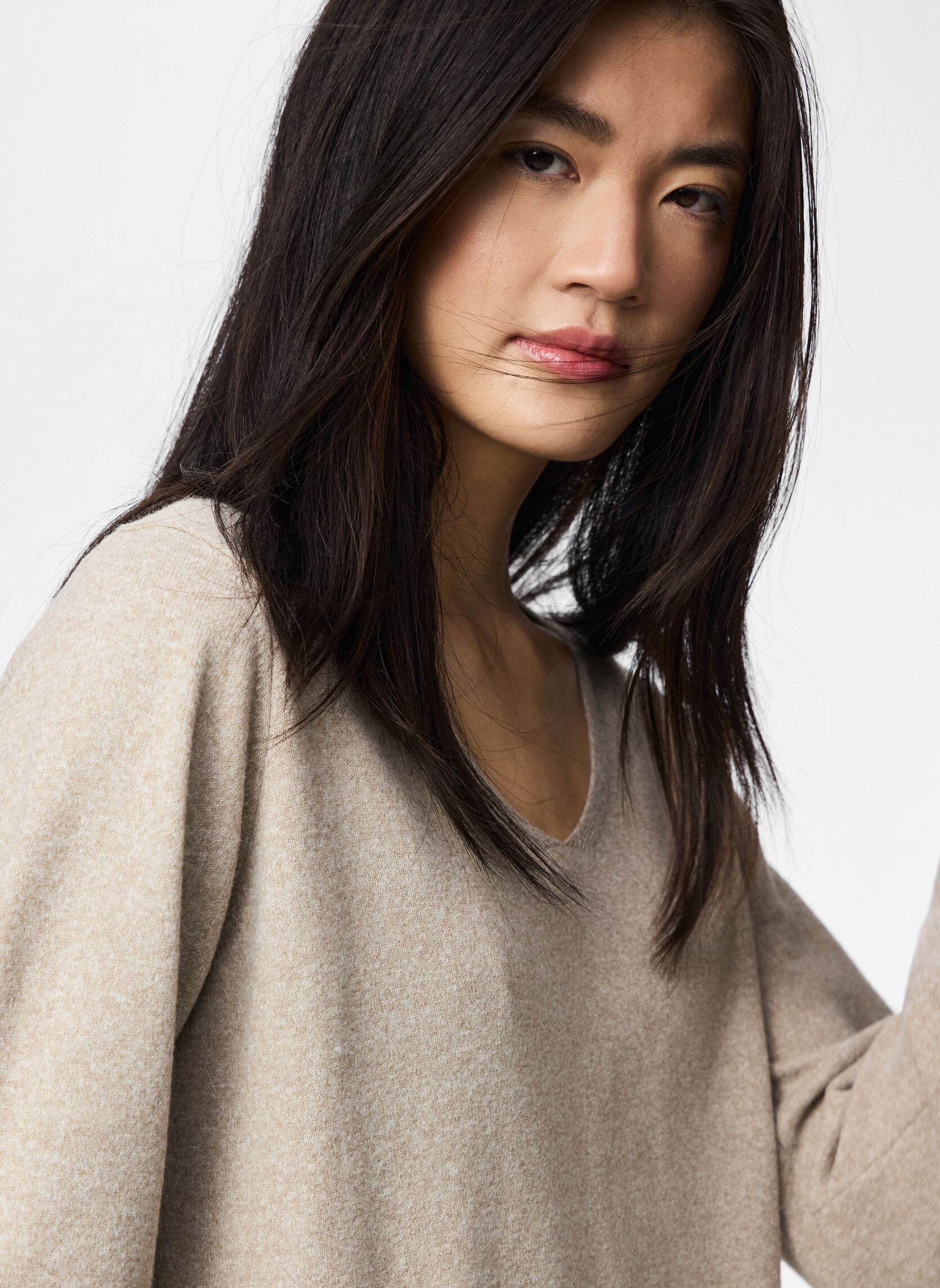 Truien Pcbree Ls V-Neck Knit Noos Bc dames beige Pieces Truien Pcbree Ls V-Neck Knit Noos Bc dames beige CROCKERY