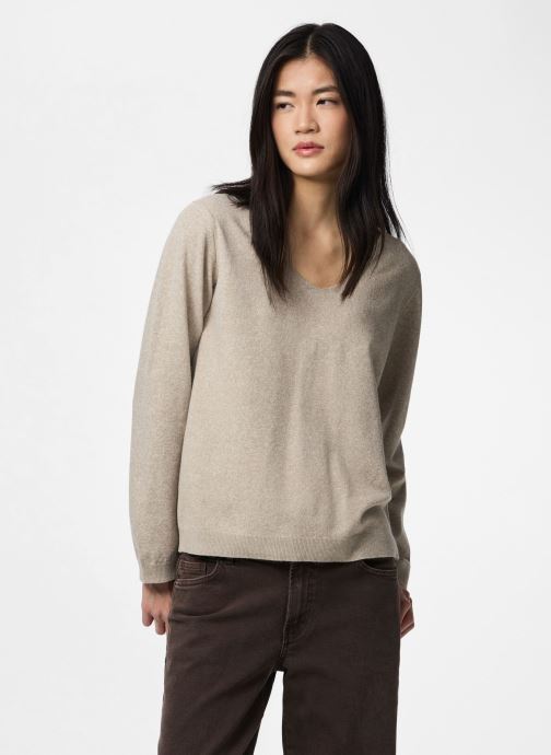 Pieces Truien Pcbree Ls V-Neck Knit Noos Bc dames beige