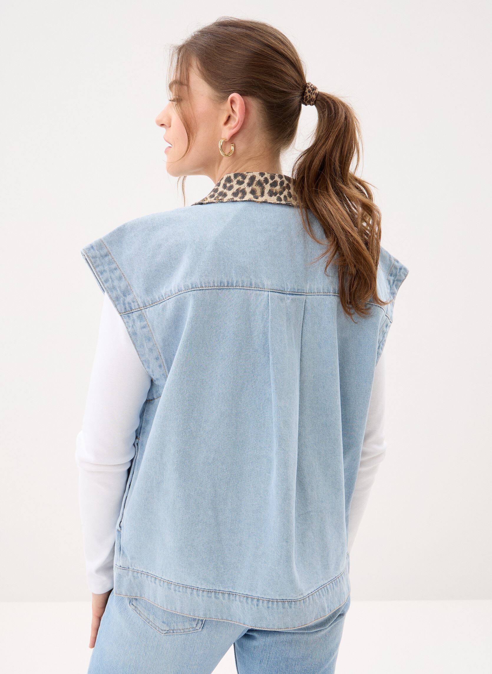 Vestes sans manches Pcbreia Sl Denim Vest Fc femme bleu Pieces Vestes sans manches Pcbreia Sl Denim Vest Fc femme bleu Light Blue Denim