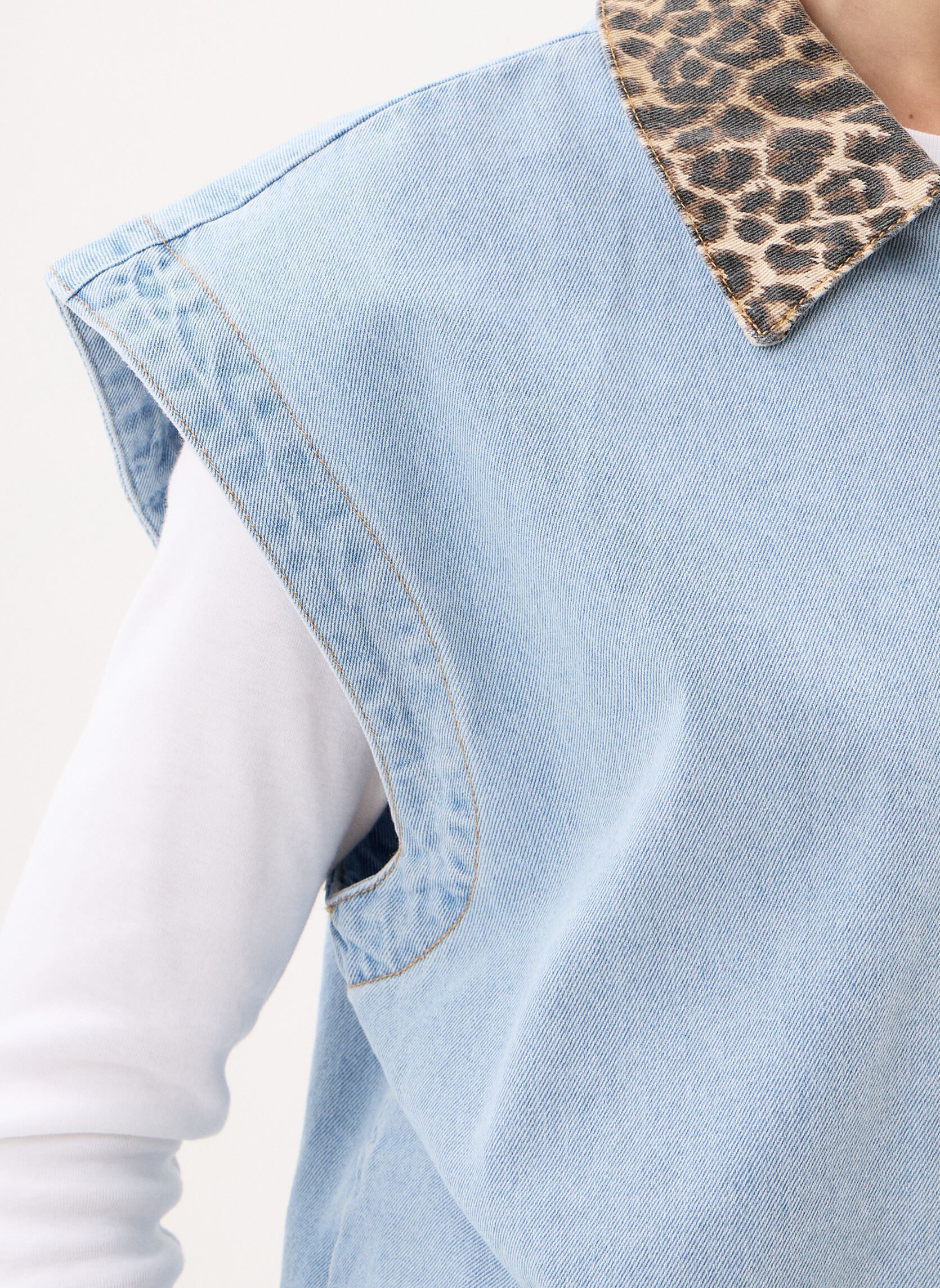 Vestes sans manches Pcbreia Sl Denim Vest Fc femme bleu Pieces Vestes sans manches Pcbreia Sl Denim Vest Fc femme bleu Light Blue Denim
