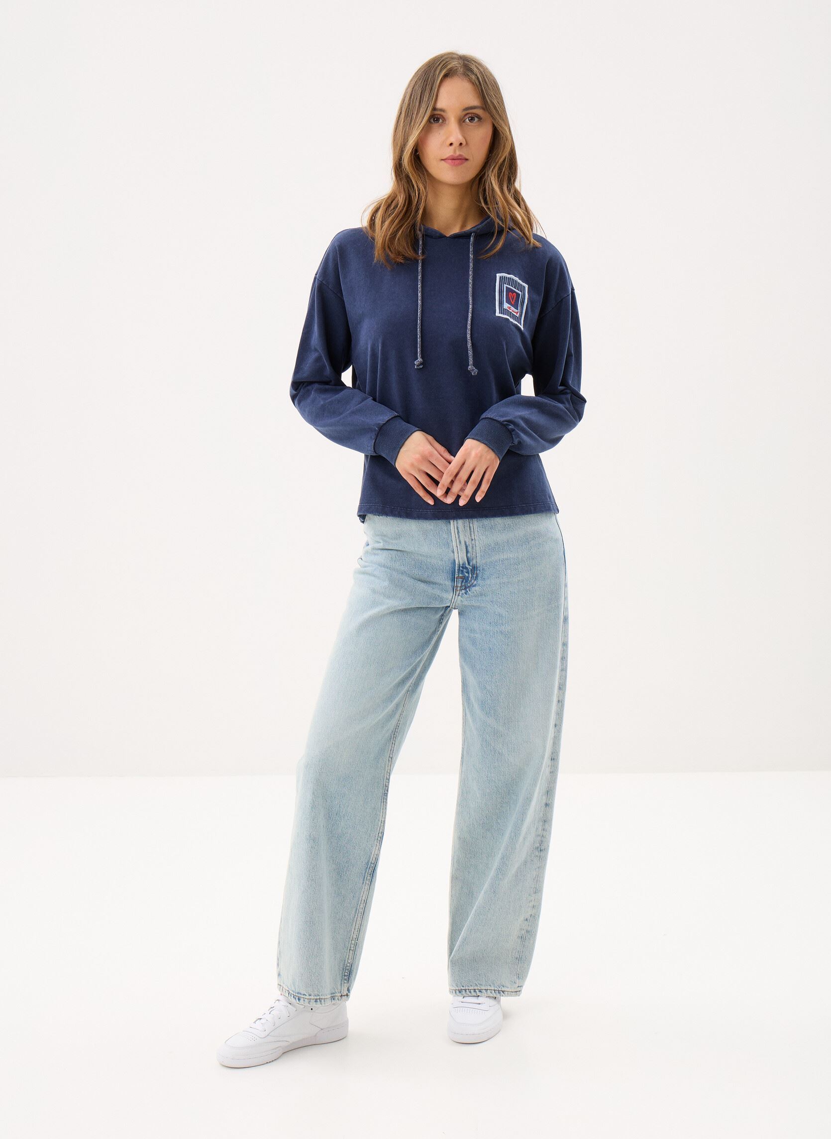Sweats à capuche Pcchilli Ls Washed Patch Jrs Hoodi Fc Bc femme bleu Pieces Sweats à capuche Pcchilli Ls Washed Patch Jrs Hoodi Fc Bc femme bleu Maritime Blue