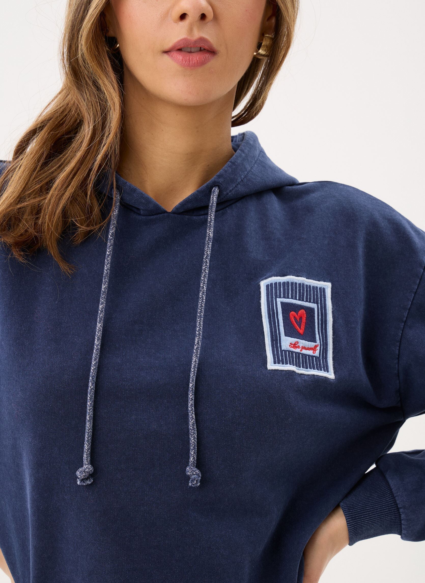 Sweats à capuche Pcchilli Ls Washed Patch Jrs Hoodi Fc Bc femme bleu Pieces Sweats à capuche Pcchilli Ls Washed Patch Jrs Hoodi Fc Bc femme bleu Maritime Blue