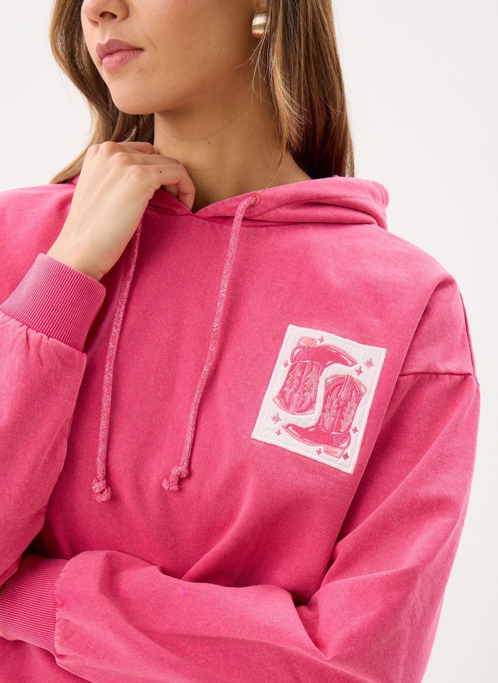 Hoodies Pcchilli Ls Washed Patch Jrs Hoodi Fc Bc dames paars Pieces Hoodies Pcchilli Ls Washed Patch Jrs Hoodi Fc Bc dames paars Beetroot Purple