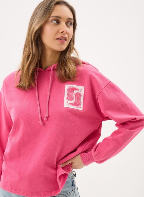 Pieces Hoodies Pcchilli Ls Washed Patch Jrs Hoodi Fc Bc dames paars