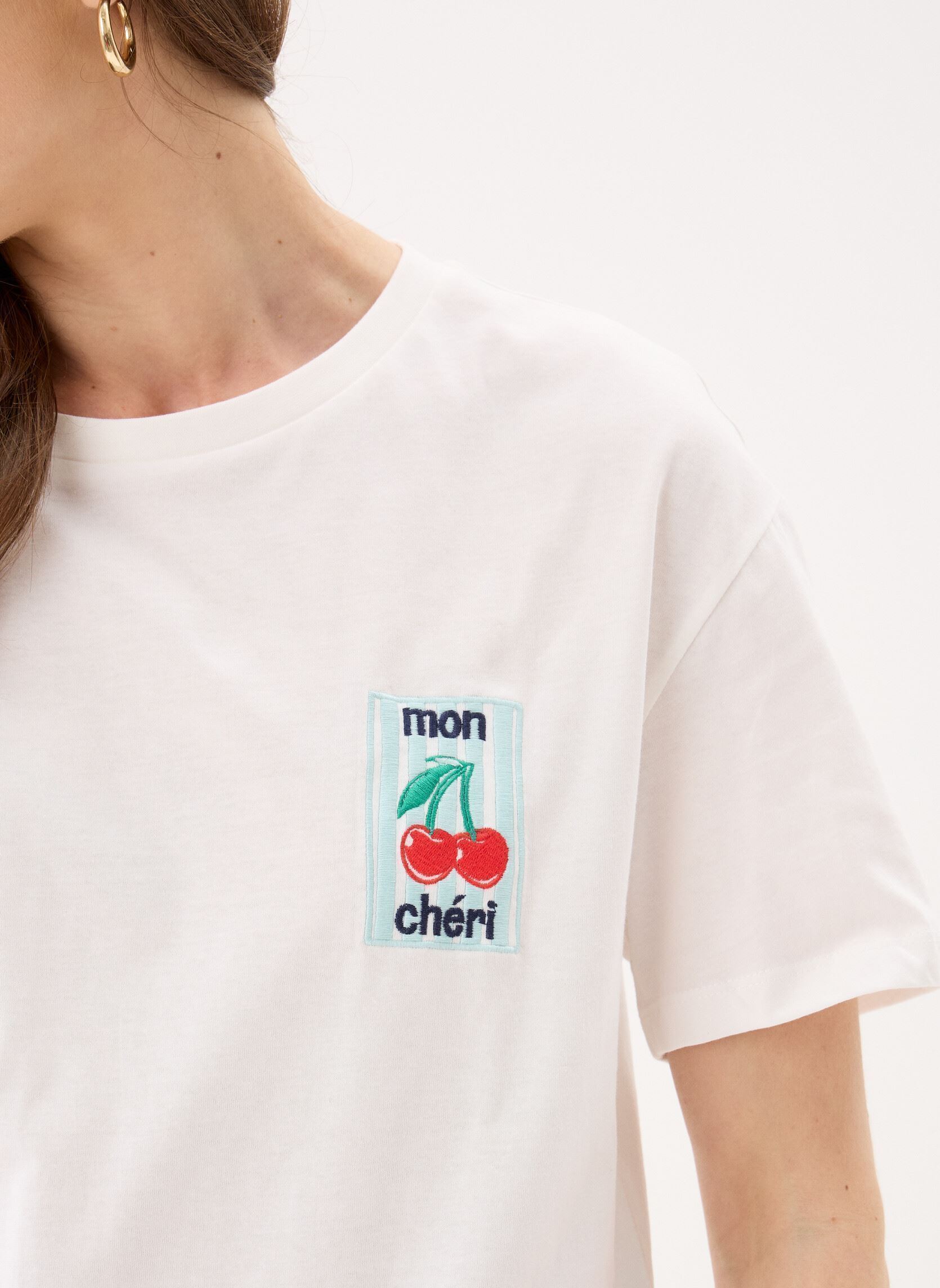 T-shirts met korte mouwen Pceloise Ss Emb Tee Fc Bc dames wit Pieces T-shirts met korte mouwen Pceloise Ss Emb Tee Fc Bc dames wit Cloud Dancer