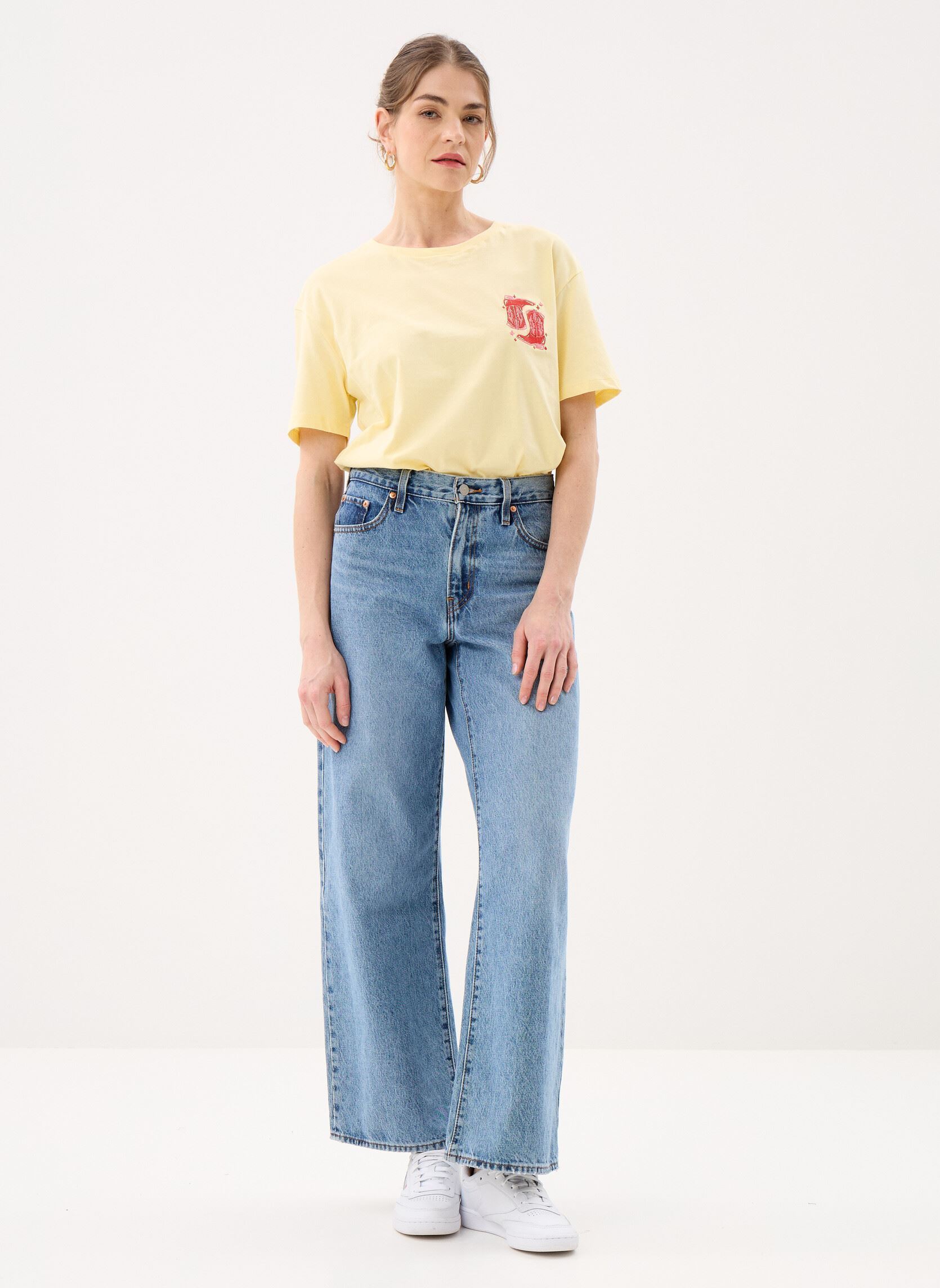 Kurzarm-T-Shirts Pceloise Ss Emb Tee Fc Bc damen gelb Pieces Kurzarm-T-Shirts Pceloise Ss Emb Tee Fc Bc damen gelb French Vanilla