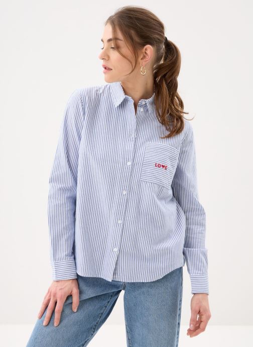 Pieces Chemises manches longues Pcirene Ls Pocket Shirt Fc femme blanc
