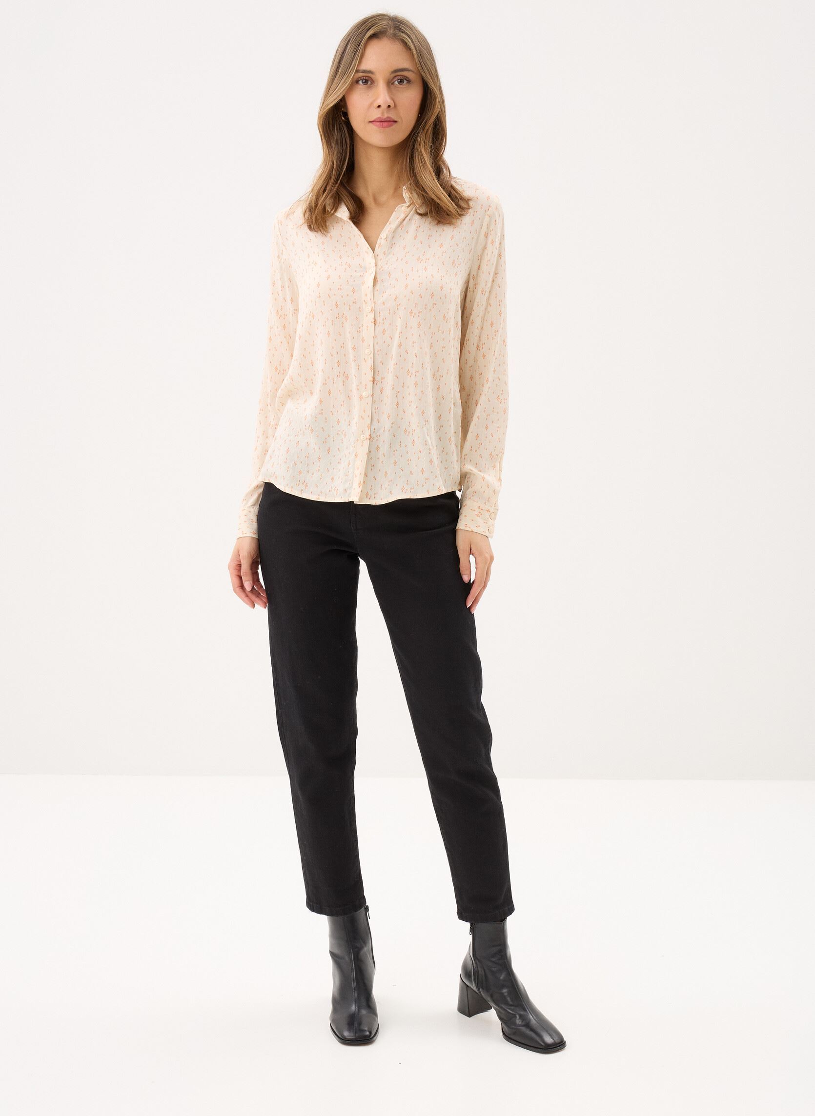 Langarm-Hemden Pcmarijane Ls Shirt Wvn Fc damen beige Pieces Langarm-Hemden Pcmarijane Ls Shirt Wvn Fc damen beige Birch
