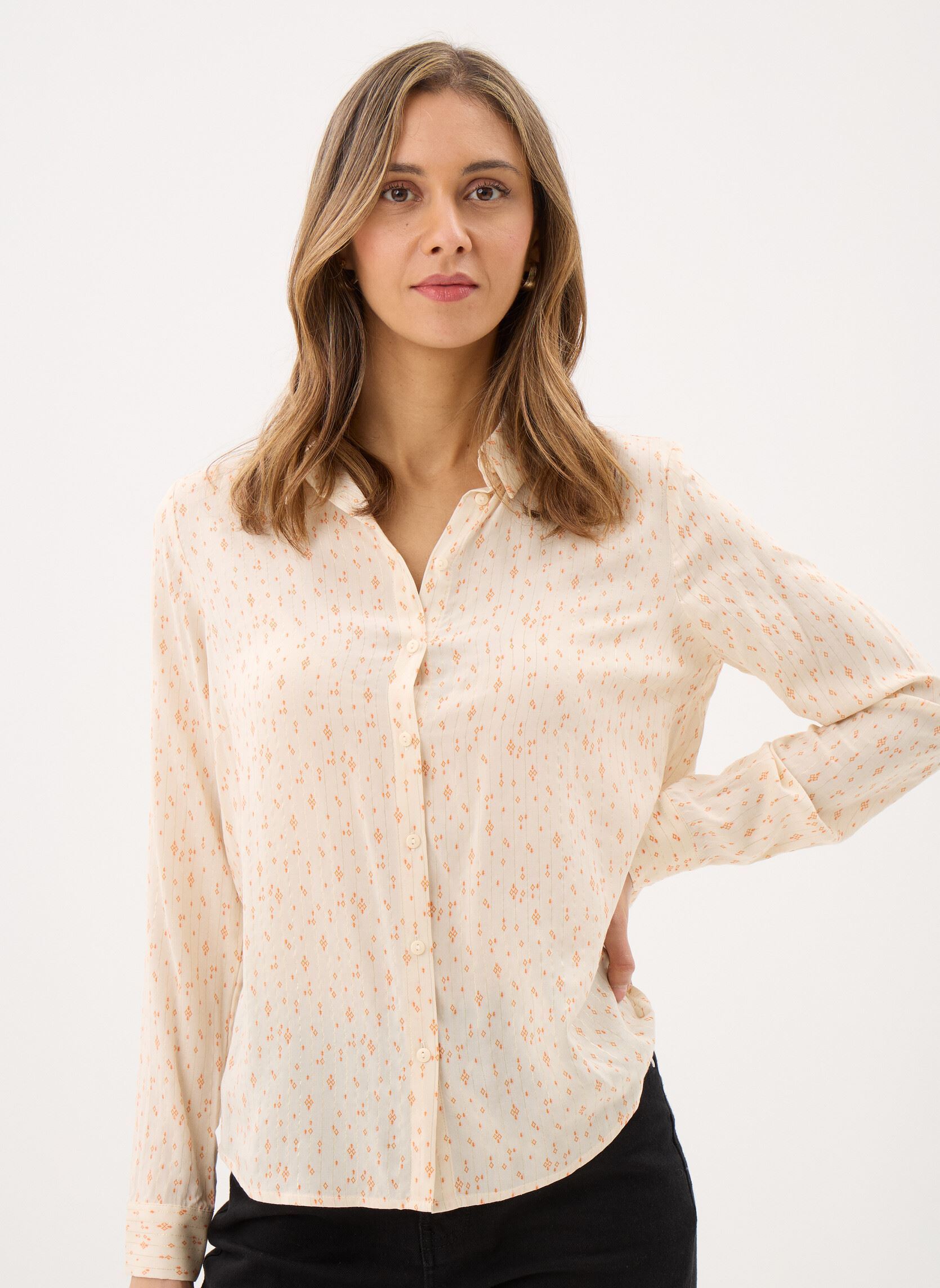 Langarm-Hemden Pcmarijane Ls Shirt Wvn Fc damen beige Pieces Langarm-Hemden Pcmarijane Ls Shirt Wvn Fc damen beige Birch
