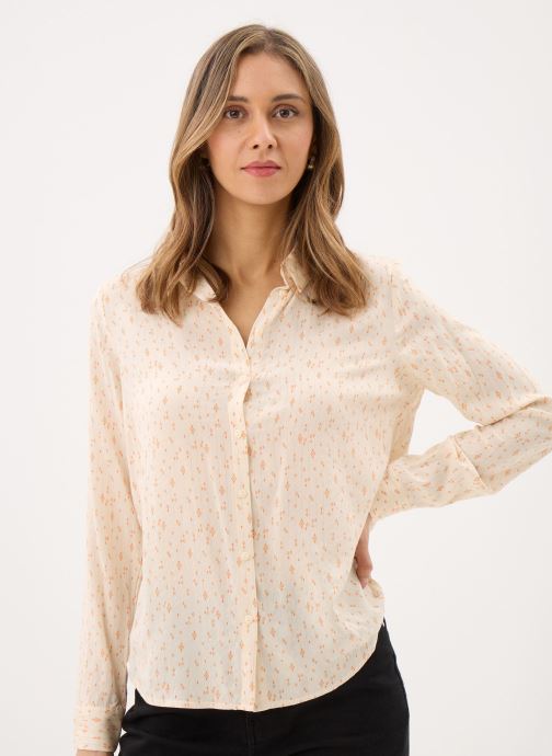 Pieces Lange mouw overhemden Pcmarijane Ls Shirt Wvn Fc dames beige