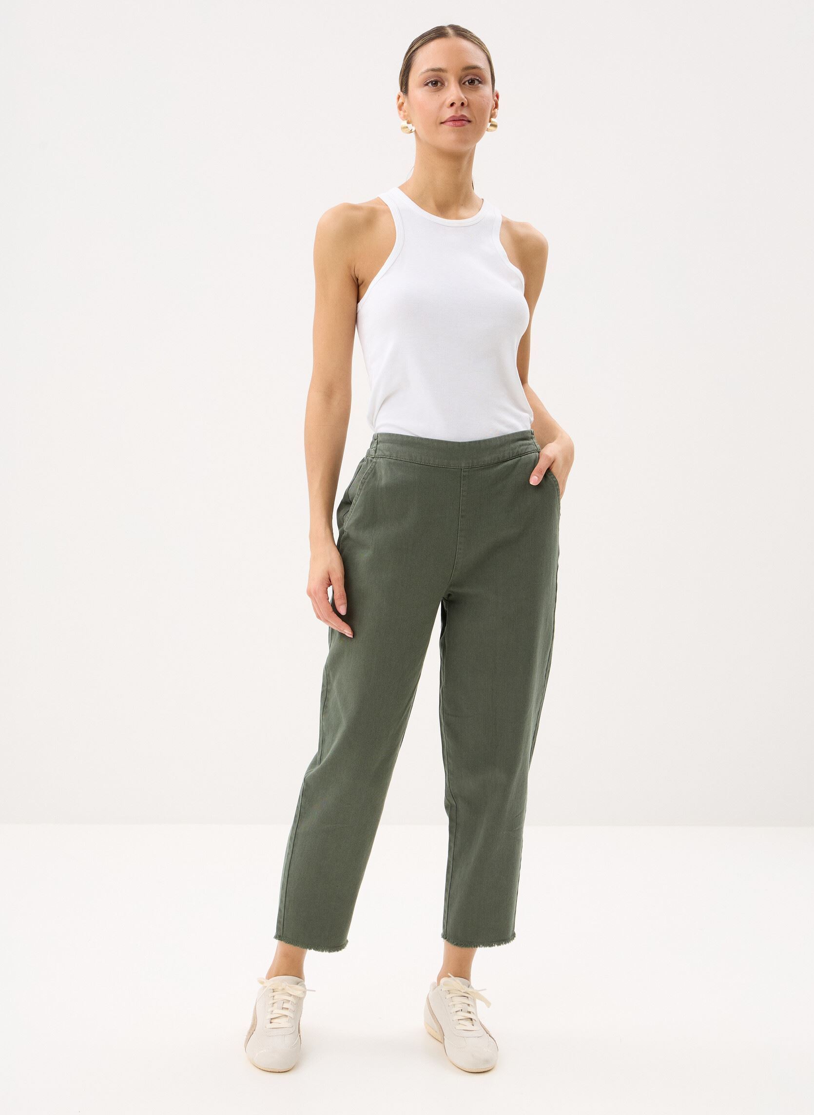 Pantalons droit Pcsally Hw Ankle Pants Wvn Fc femme vert Pieces Pantalons droit Pcsally Hw Ankle Pants Wvn Fc femme vert KALAMATA