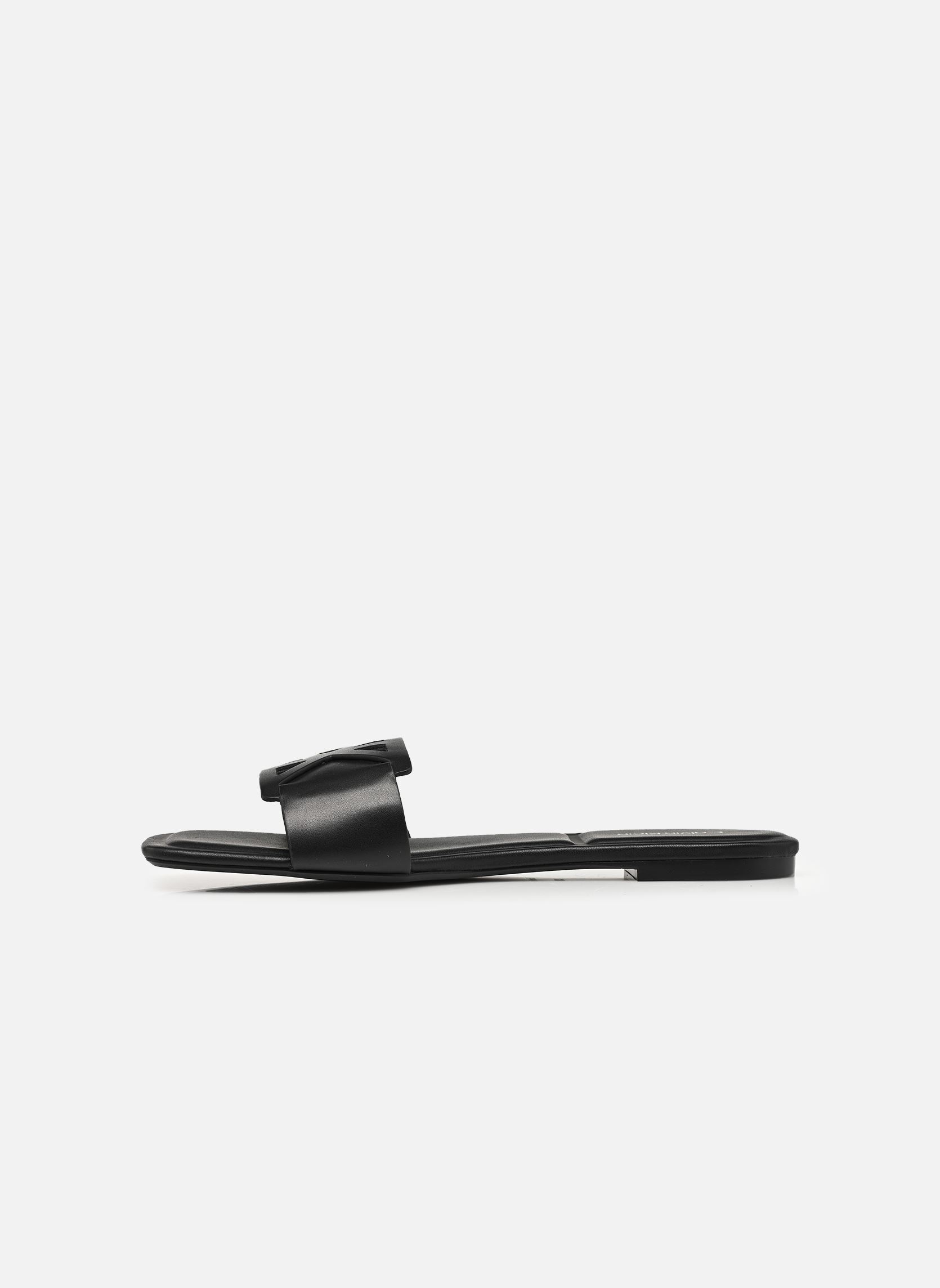 Pantoletten und Clogs SQUARE FLAT SANDAL E damen schwarz Calvin Klein Pantoletten und Clogs SQUARE FLAT SANDAL E damen schwarz BLACK
