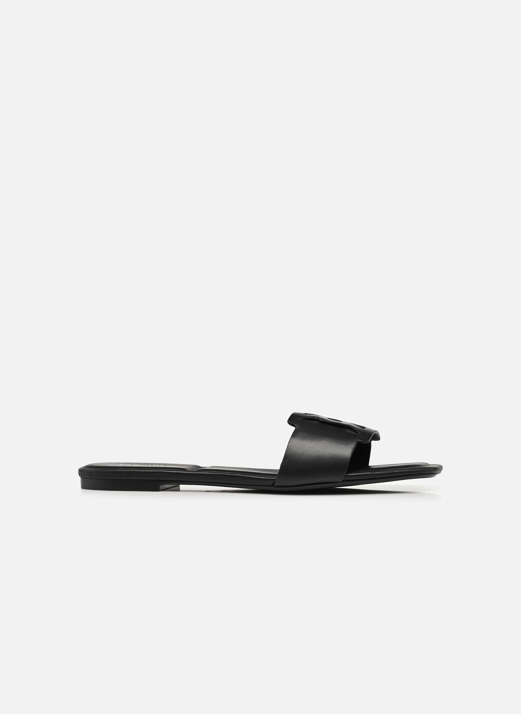 Pantoletten und Clogs SQUARE FLAT SANDAL E damen schwarz Calvin Klein Pantoletten und Clogs SQUARE FLAT SANDAL E damen schwarz BLACK