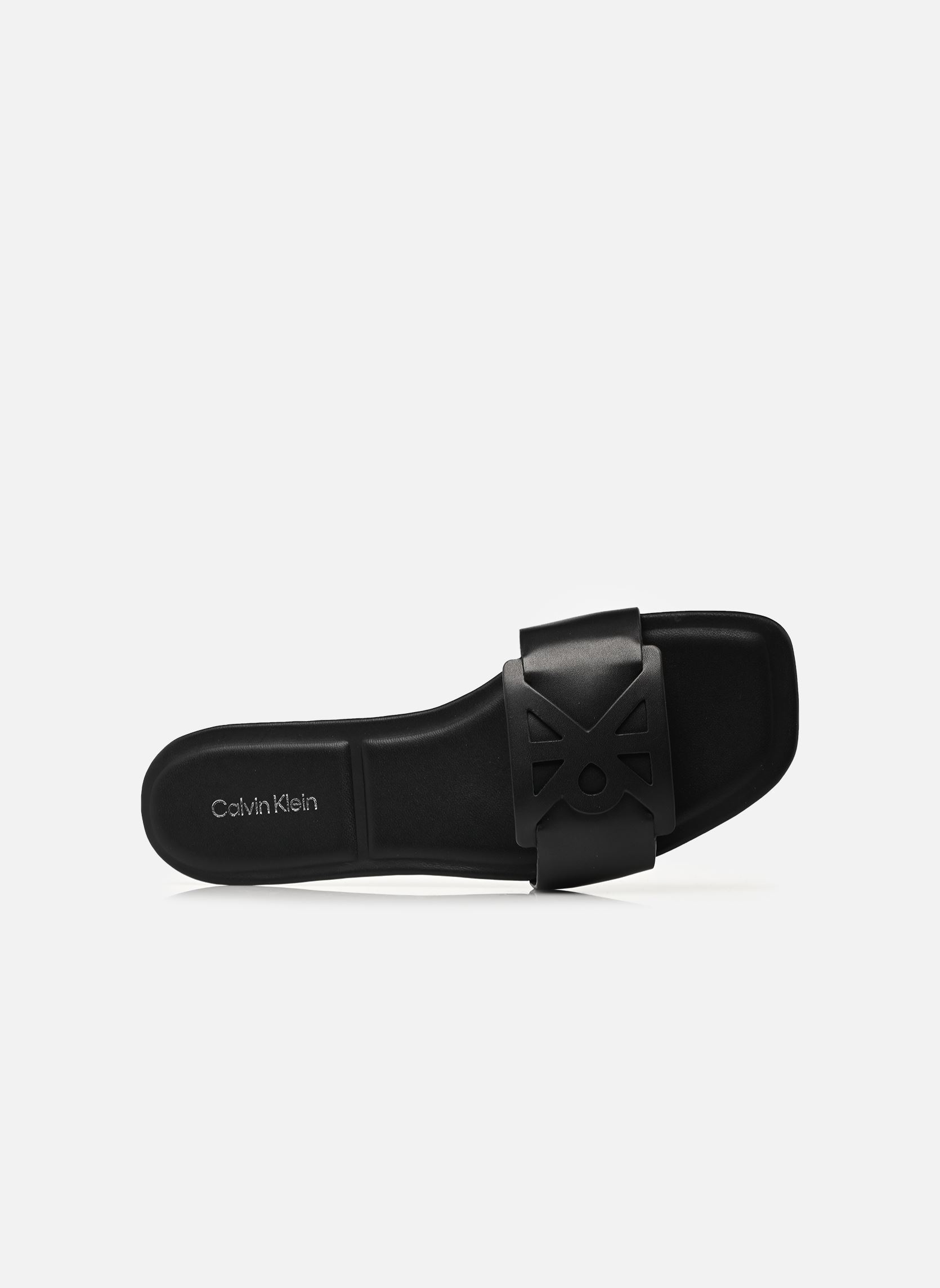 Pantoletten und Clogs SQUARE FLAT SANDAL E damen schwarz Calvin Klein Pantoletten und Clogs SQUARE FLAT SANDAL E damen schwarz BLACK