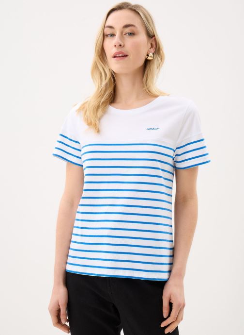 Pieces Tee-shirts manches courtes Pcamia Ss O Neck T-Shirt Jrs Fc Bc femme blanc