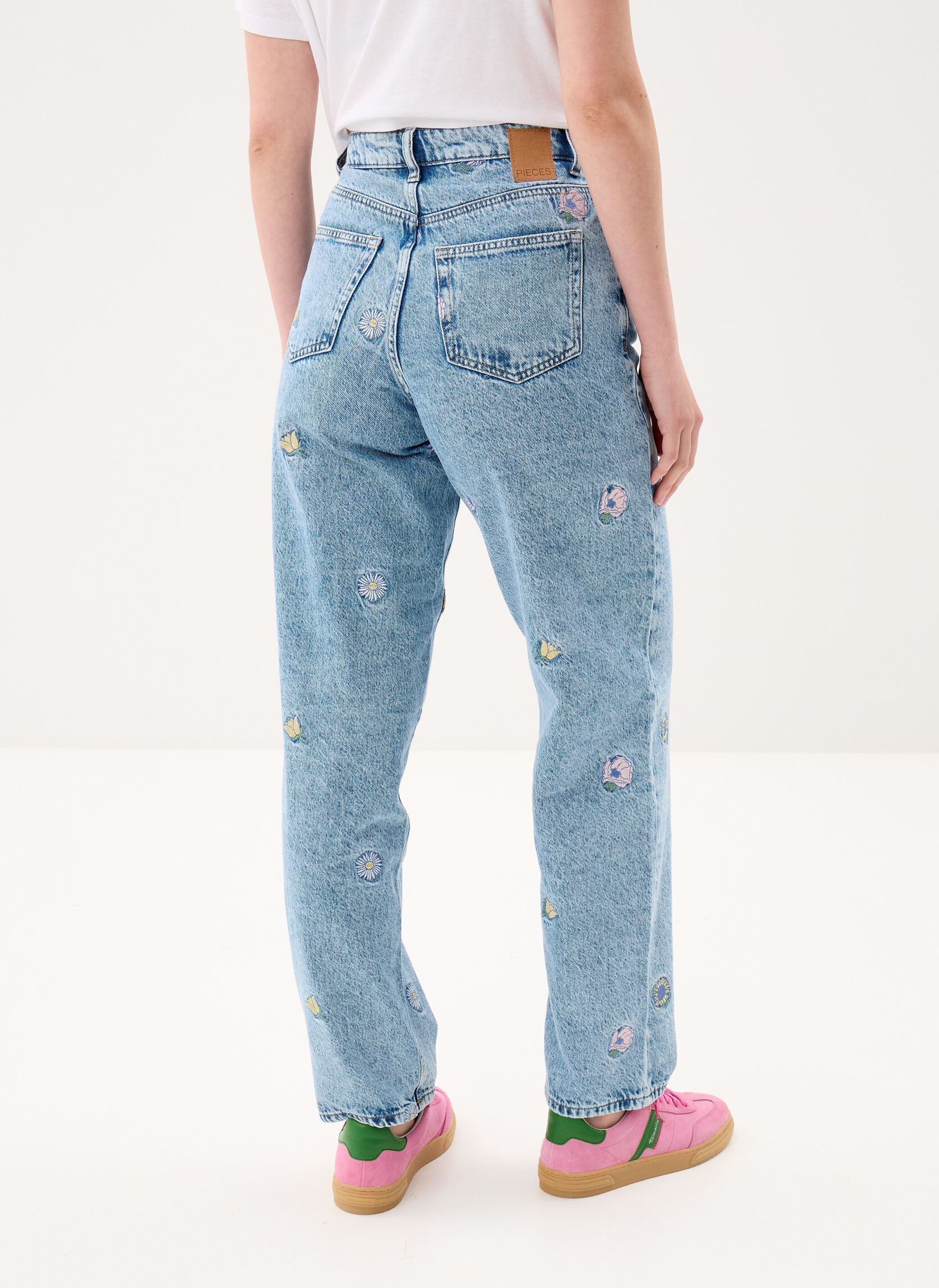 Rechte jeans / Straight Leg Jeans Pcbennie Mw Straight Denim Jeans dames blauw Pieces Rechte jeans / Straight Leg Jeans Pcbennie Mw Straight Denim Jeans dames blauw Light Blue Denim