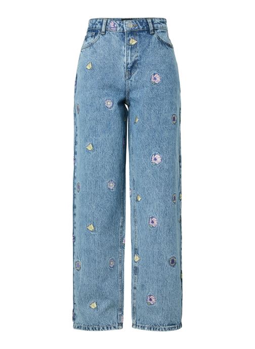 Pieces Jeans droit Pcbennie Mw Straight Denim Jeans femme bleu