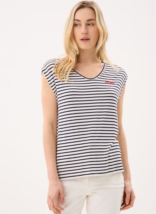 Pieces Tee-shirts manches courtes Pcbillo Emb Jrs Tee Bc femme bleu