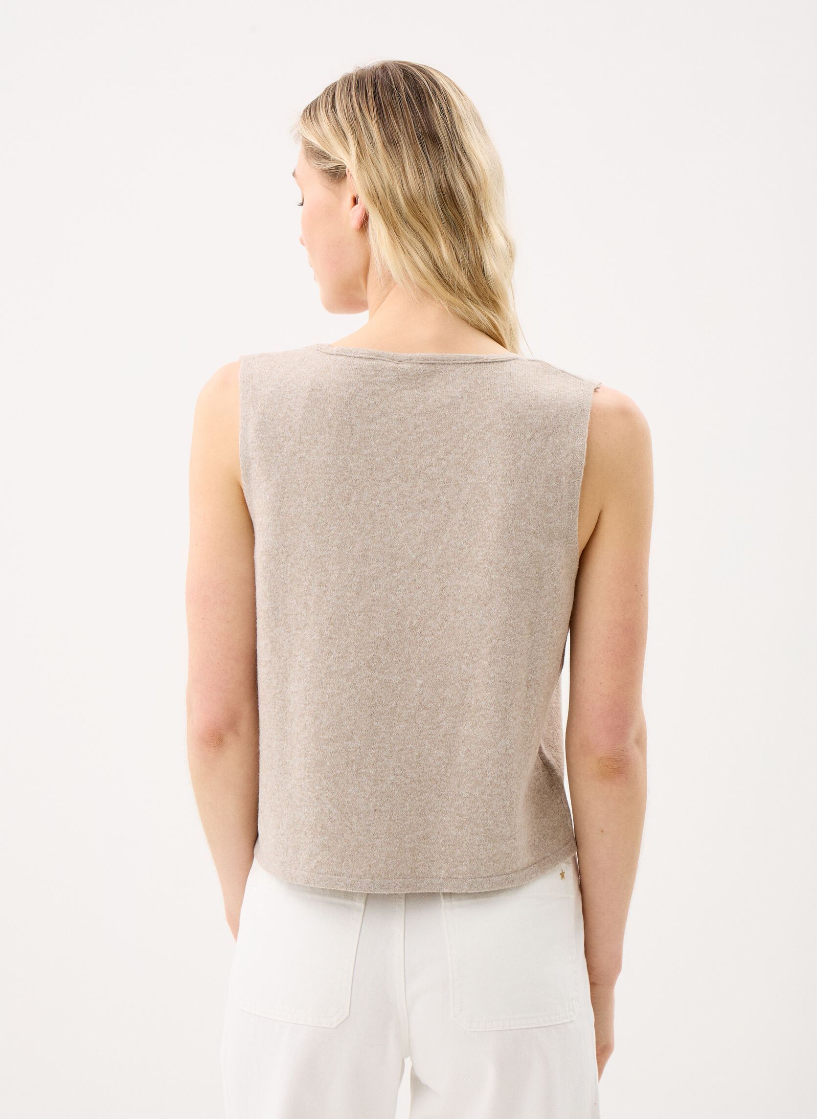 Gilets Pcbree Sl Tie Knit Vest Noos Bc femme beige Pieces Gilets Pcbree Sl Tie Knit Vest Noos Bc femme beige CROCKERY